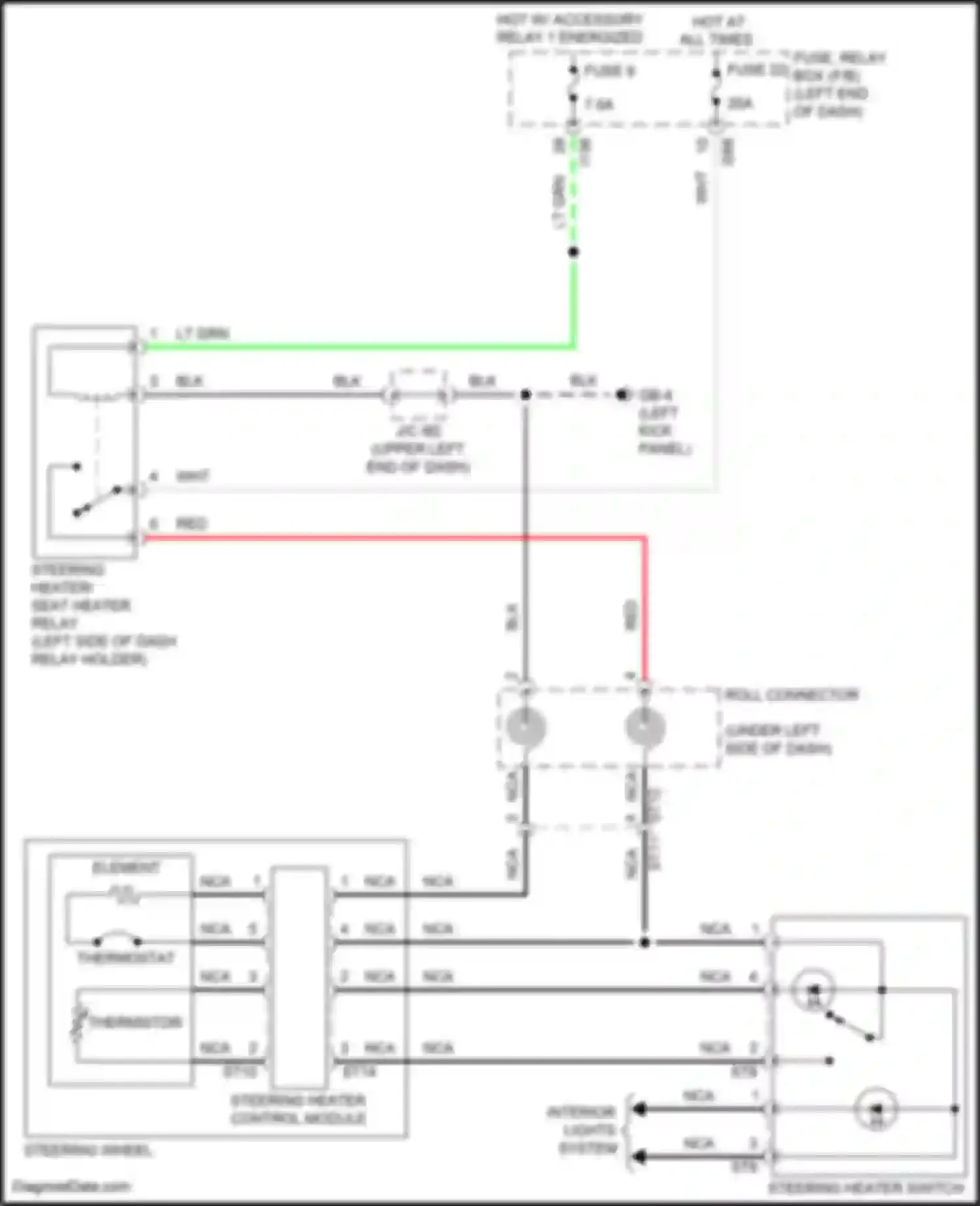 Wiring diagram steering heater/ seat heater relay for Subaru Forester SK facelift (2021-2024) (3 of 5)