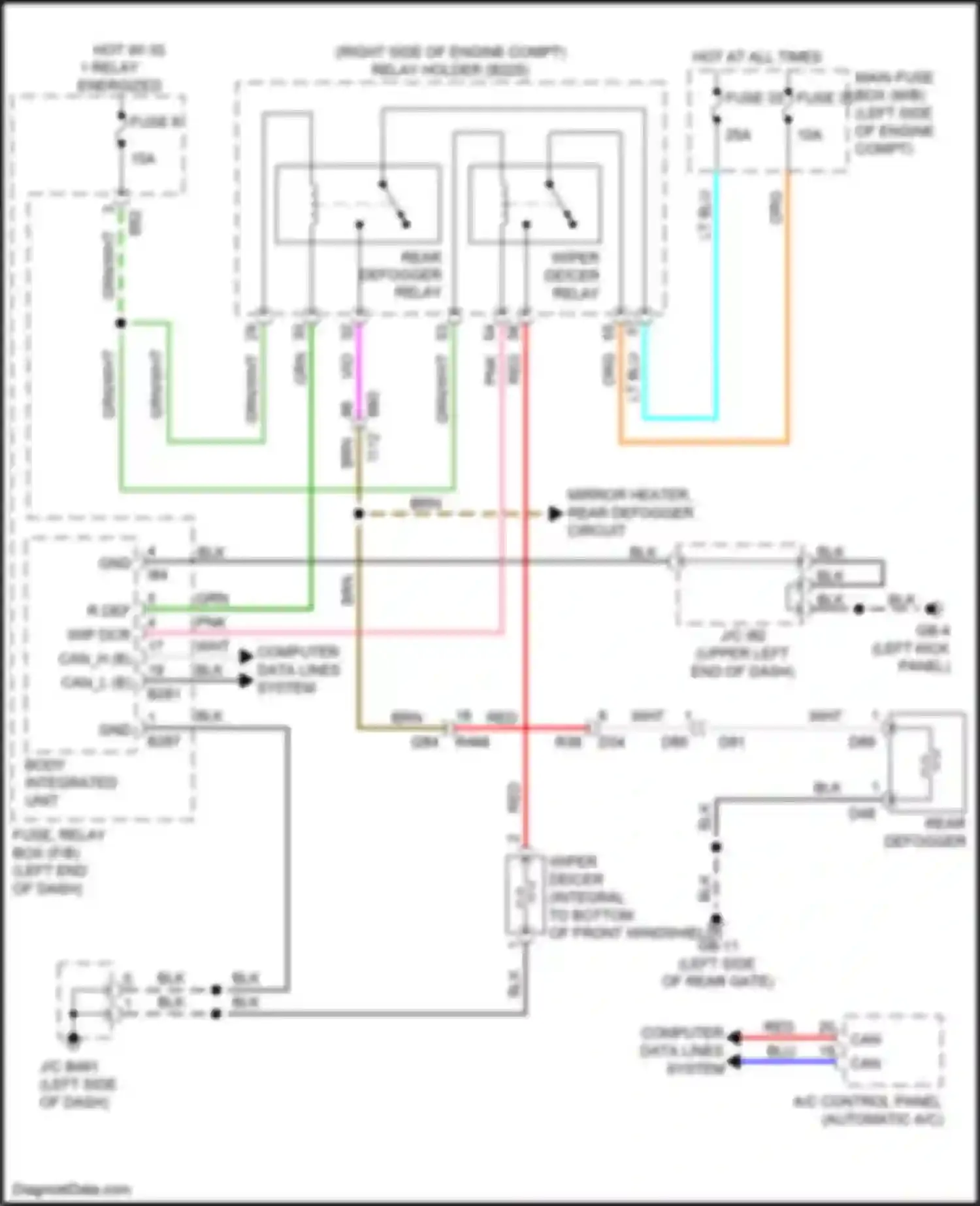 Forester Subaru SK (2018-2021): Wiper deicer circuit