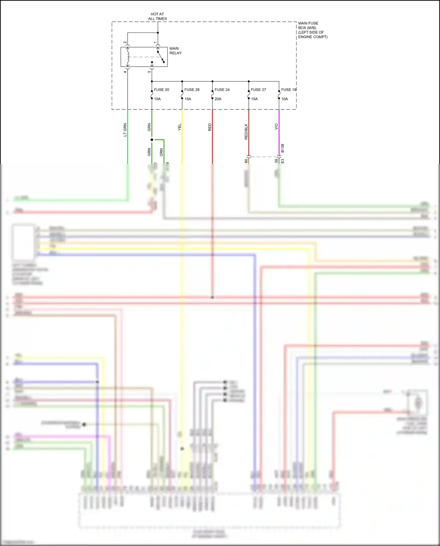 Wiring diagram grn/yel for Subaru Forester SK (2018-2021) (9 of 10)