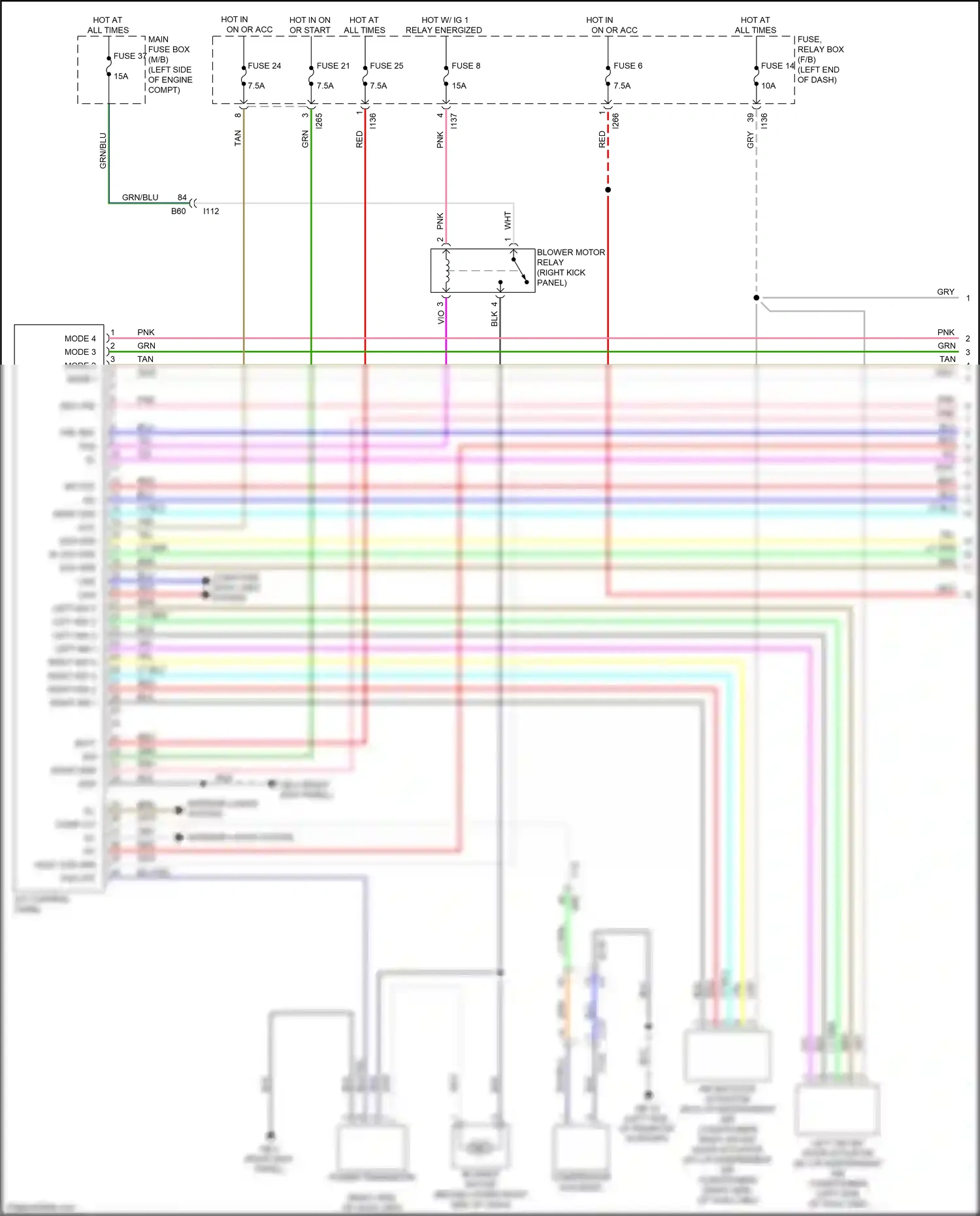 Wiring diagram left mix 1 for Subaru Forester SK (2018-2021) (1 of 1)