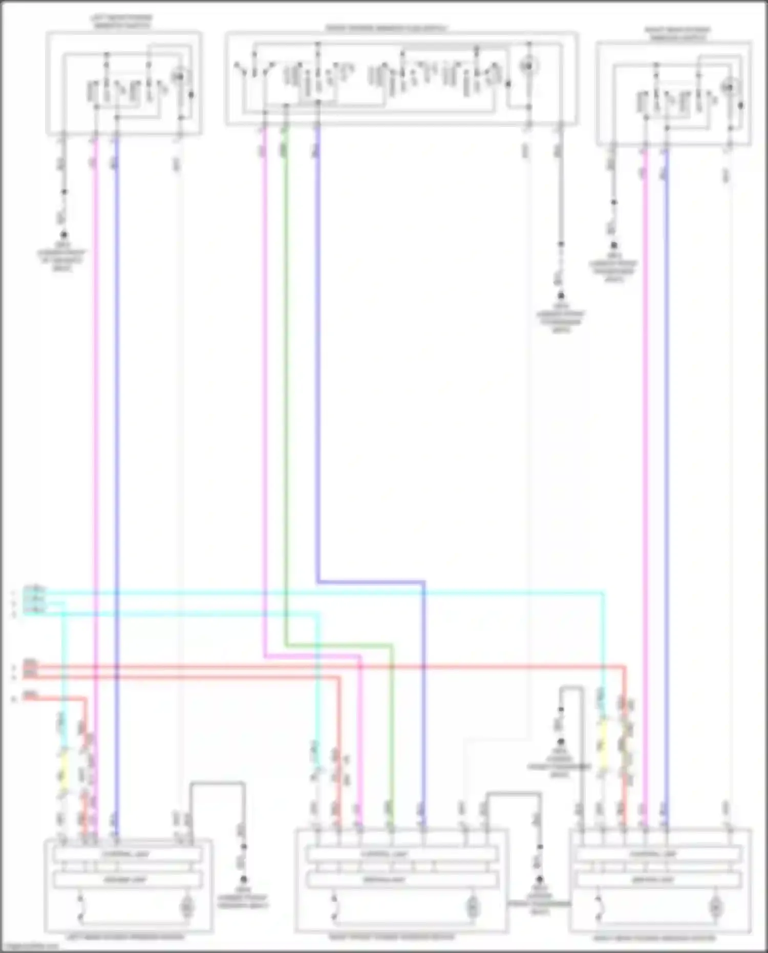 Wiring diagram left rear power window switch for Subaru Forester SK (2018-2021) (2 of 4)