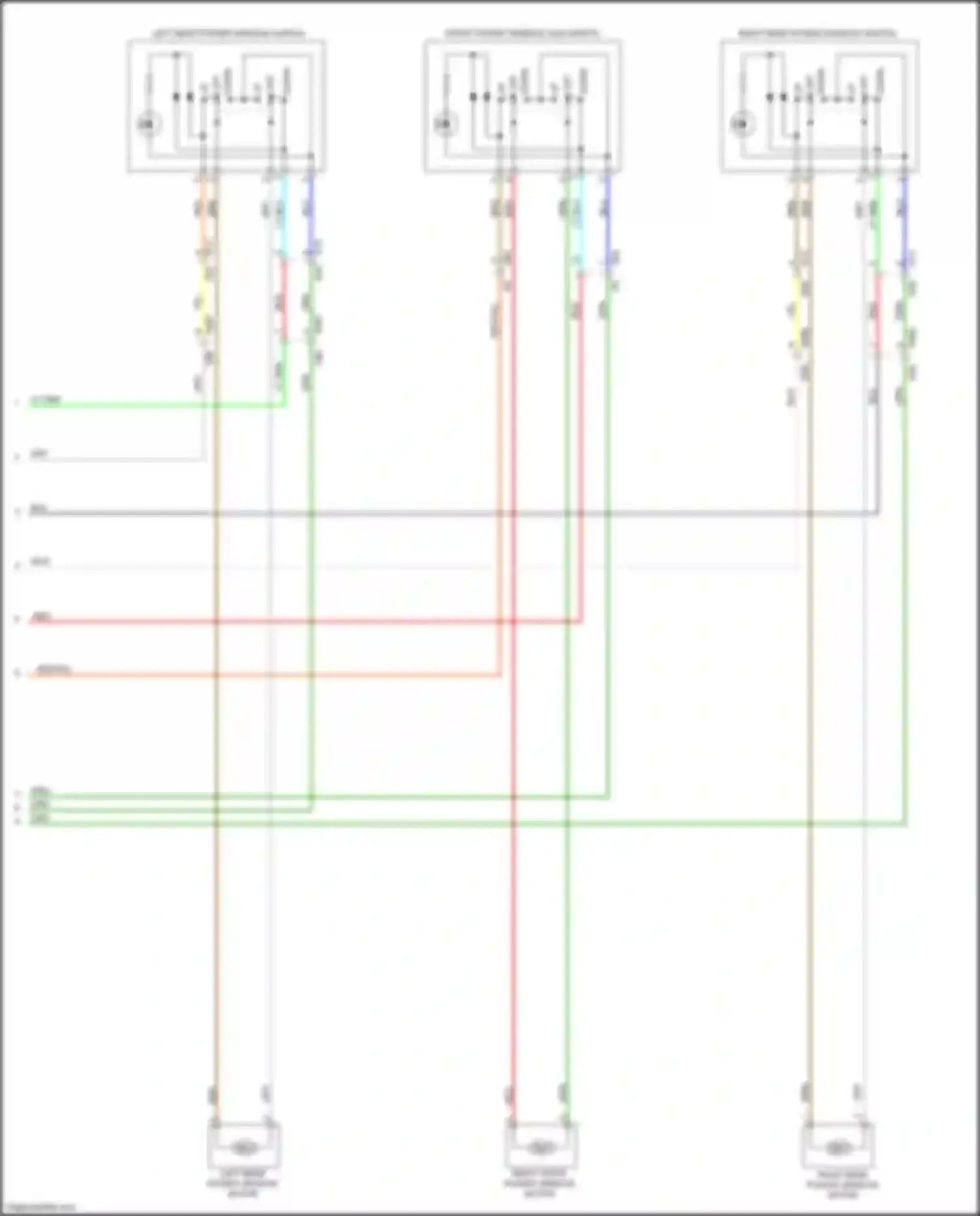 Wiring diagram left rear power window switch for Subaru Forester SK (2018-2021) (3 of 4)