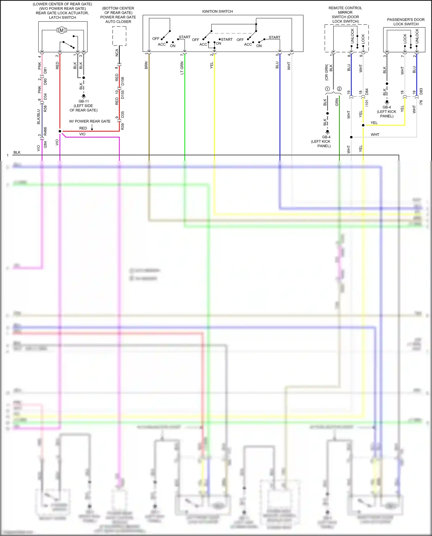 Wiring diagram passengers door lock switch for Subaru Forester SK (2018-2021) (2 of 6)