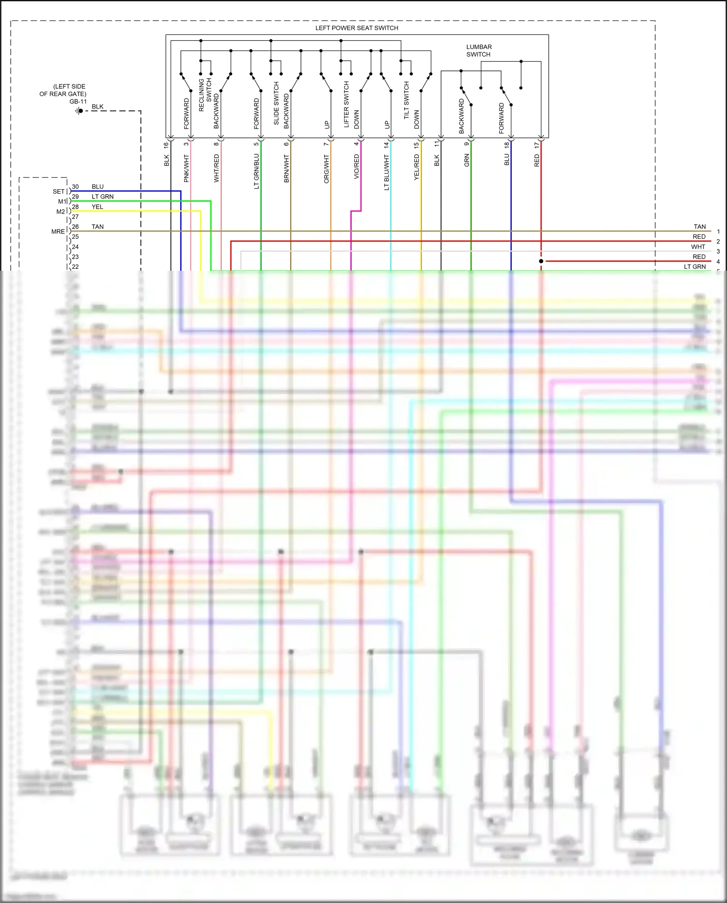 Wiring diagram tilt switch for Subaru Forester SK (2018-2021) (1 of 3)
