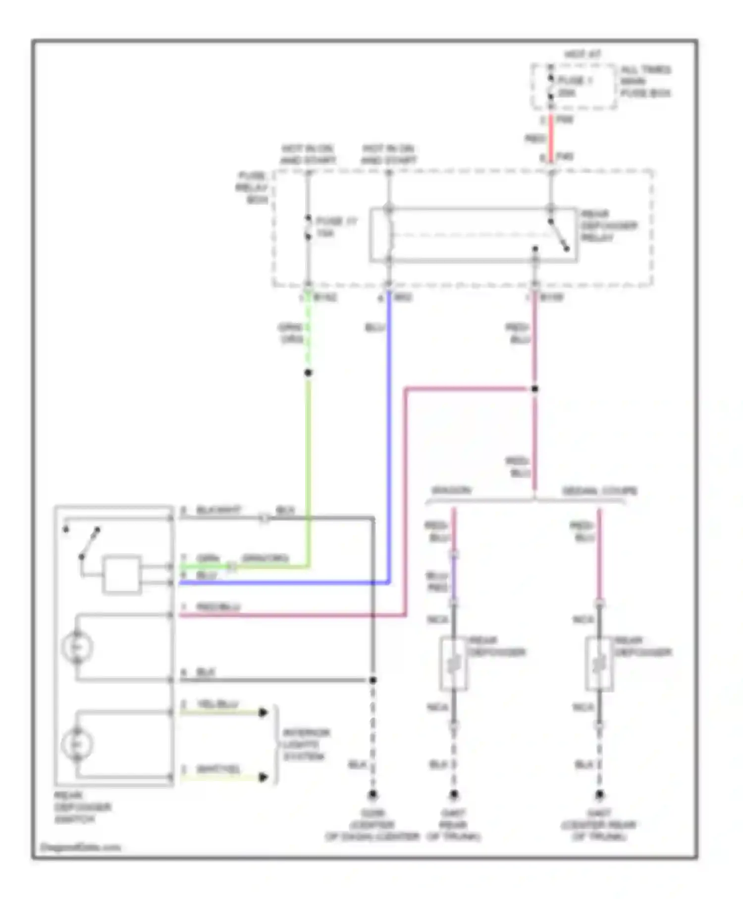 Impreza Subaru GC/GF (1992-2000): Defogger circuit
