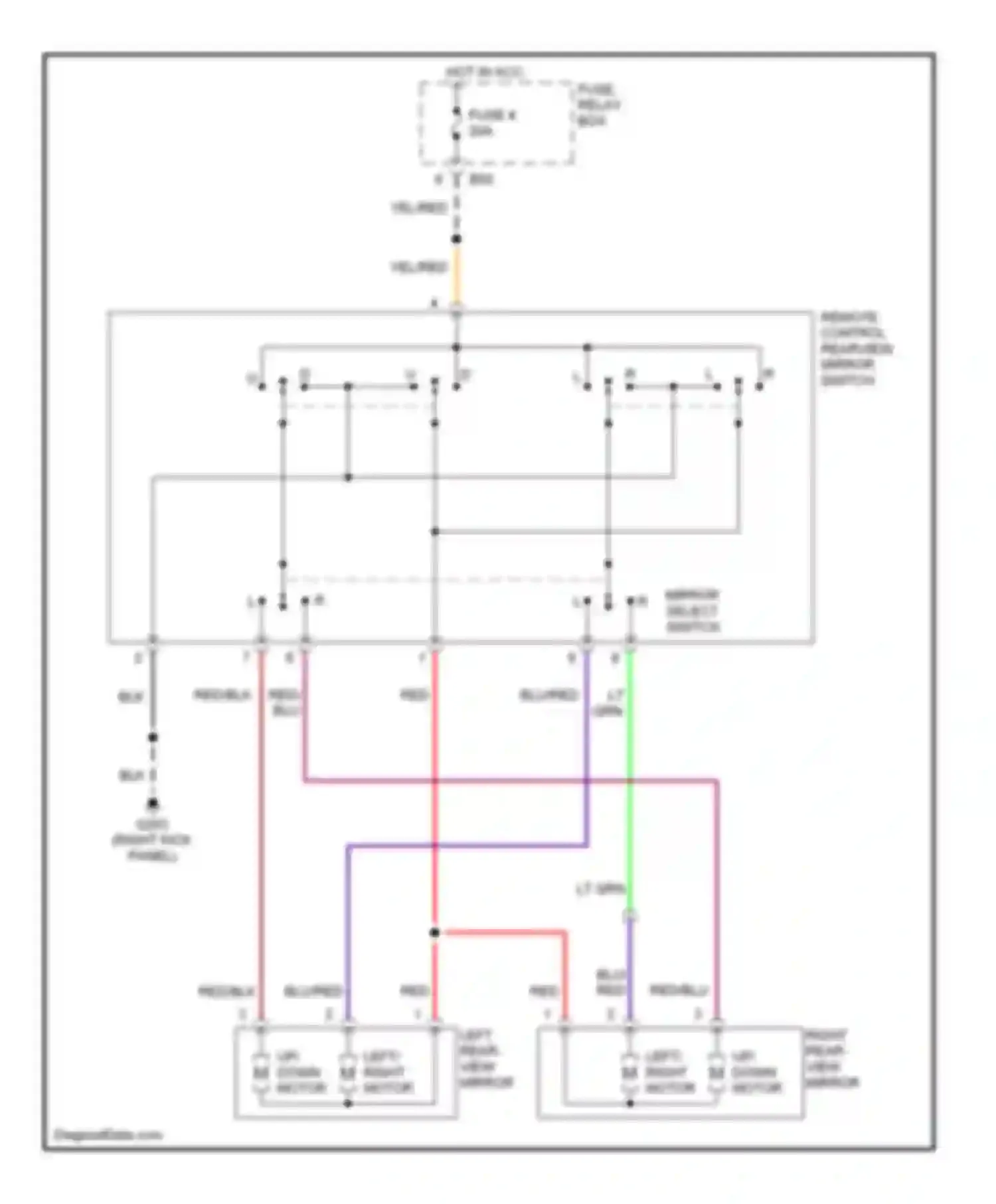 Impreza Subaru GC/GF (1992-2000): Power mirror circuit