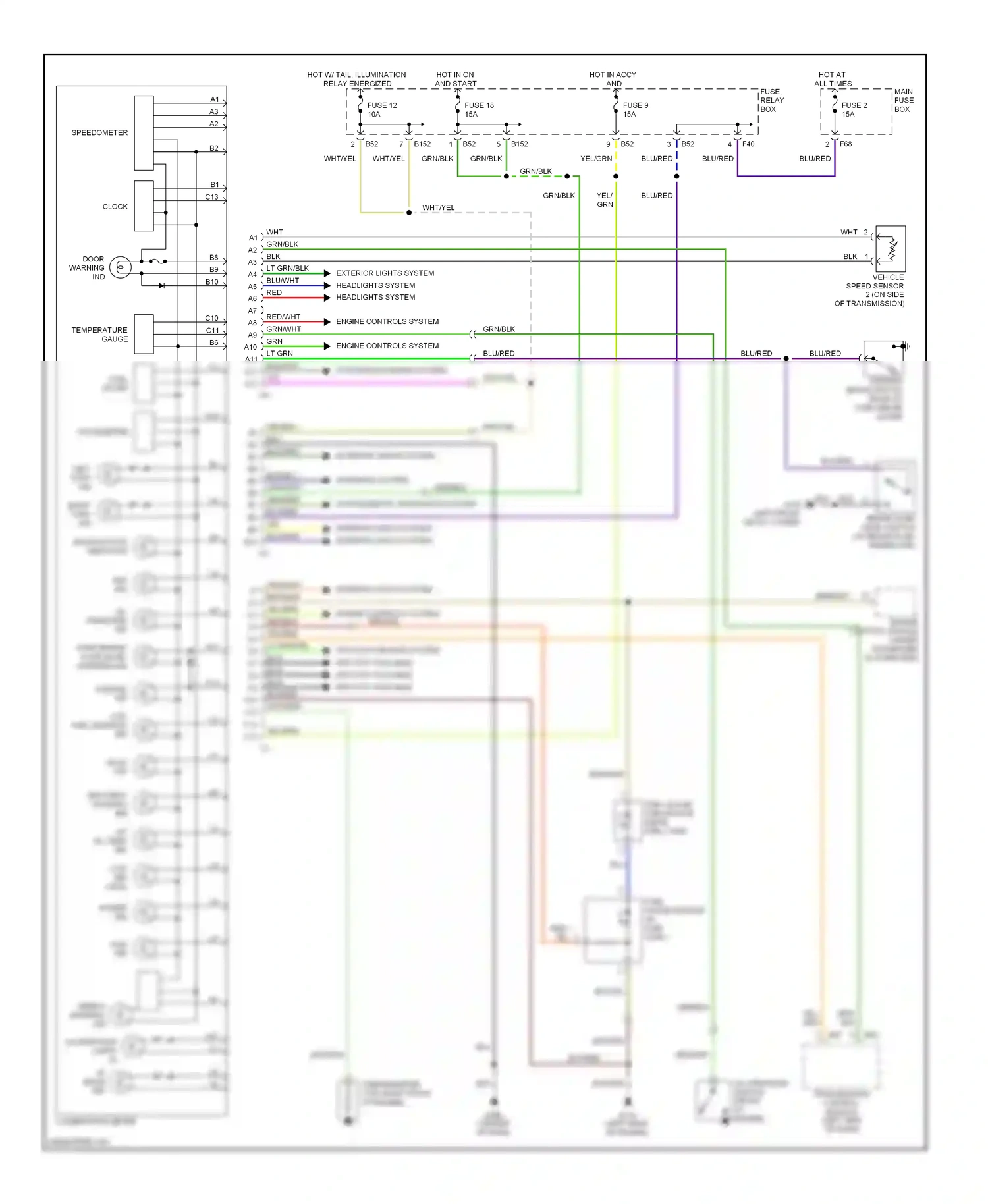 Subaru Impreza GC/GF (1992-2000) engine controls system wiring diagram  (1 of 2)