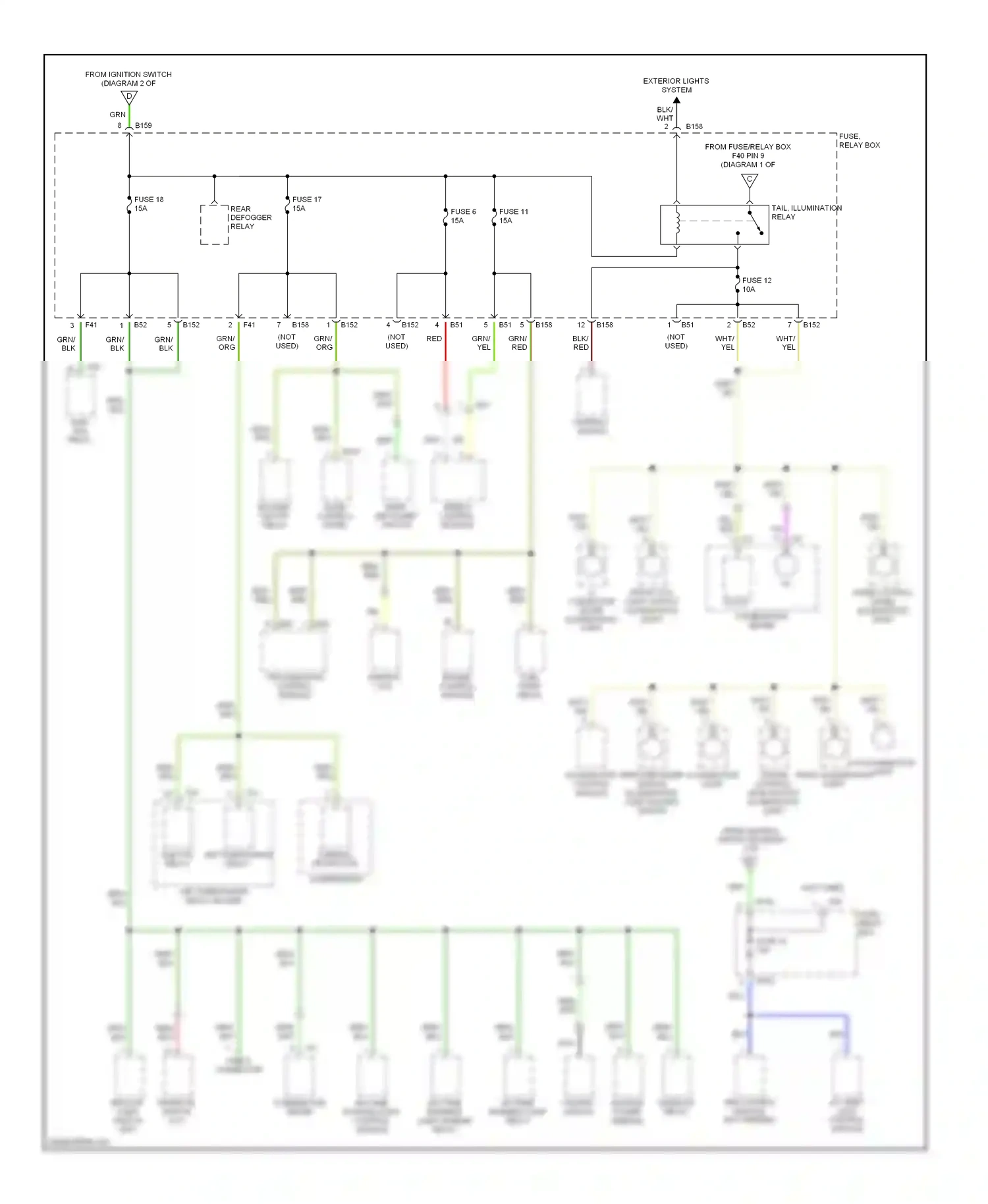 Subaru Impreza GC/GF (1992-2000) mode control panel wiring diagram  (2 of 2)