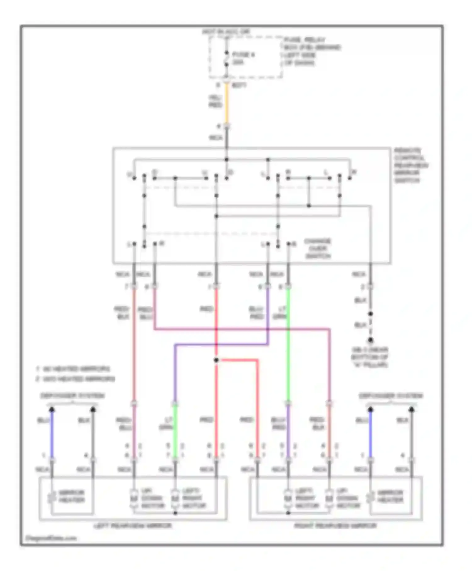 Wiring diagram defogger system for Subaru Impreza GD/GC/GG facelift (2002-2005) (1 of 3)