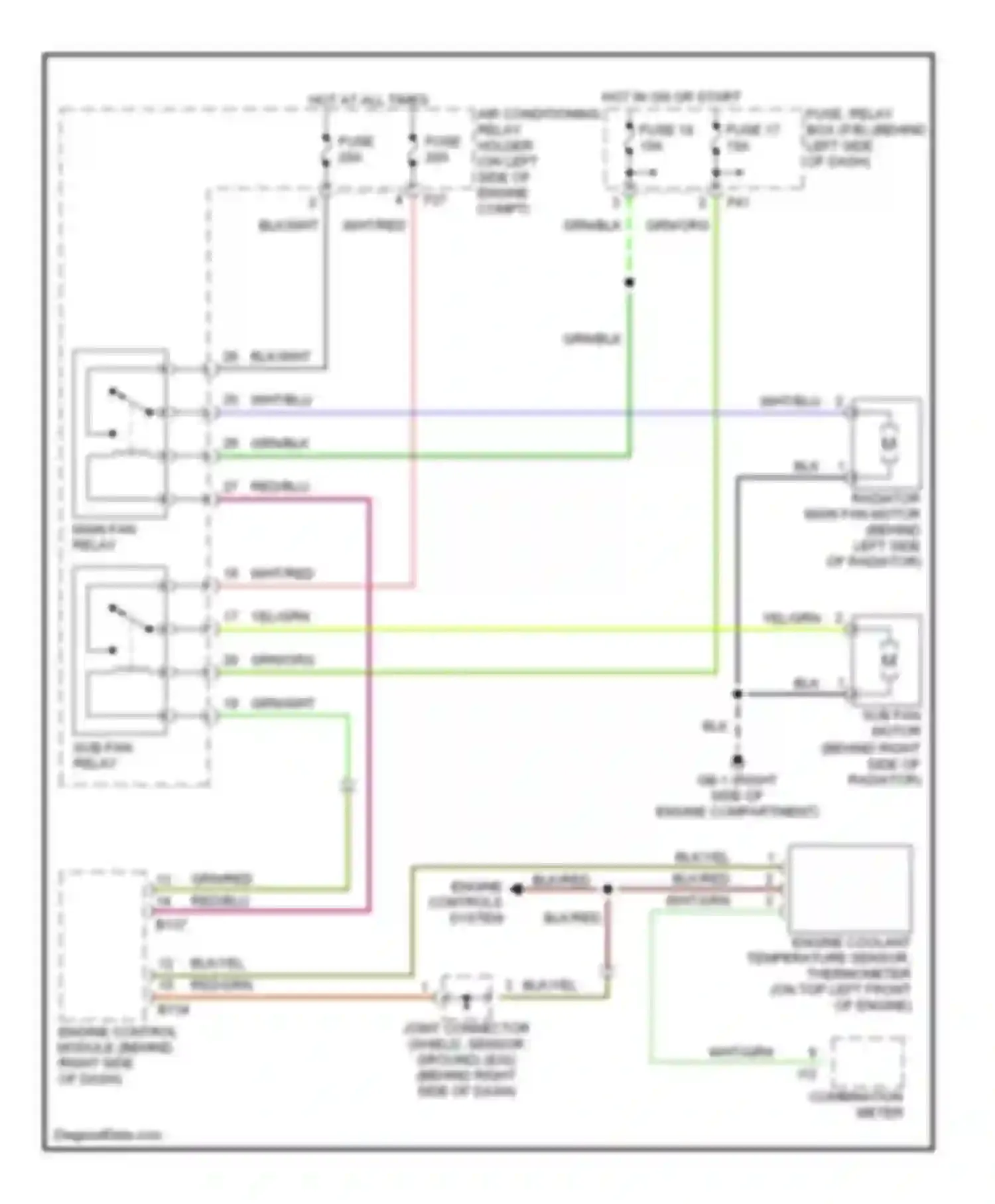 Wiring diagram engine controls system for Subaru Impreza GD/GC/GG facelift (2002-2005) (3 of 5)