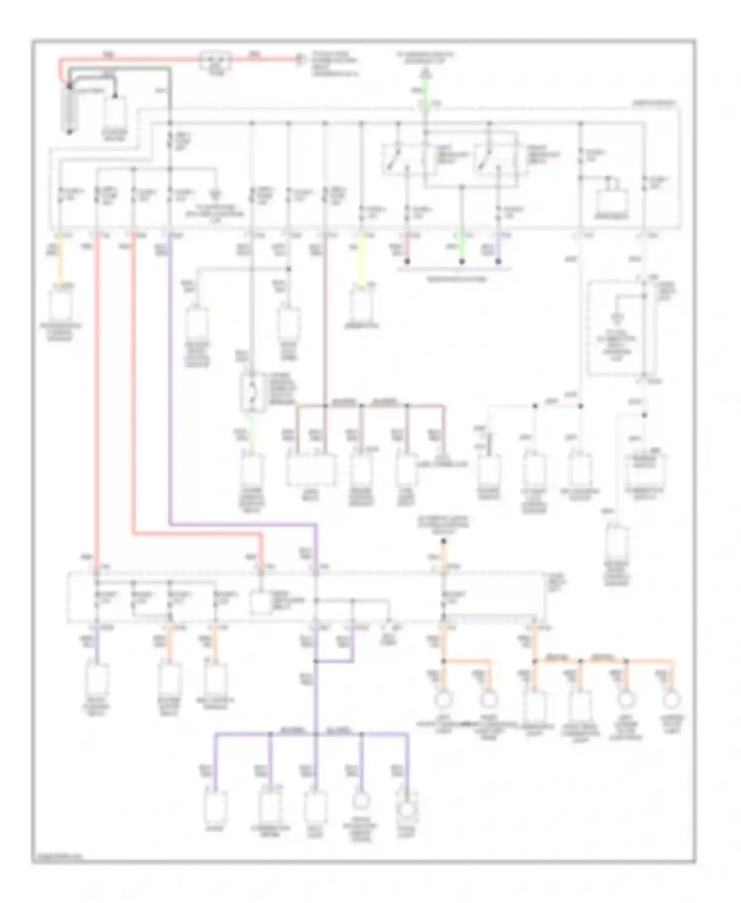 Impreza Subaru GD/GC/GG (2000-2002): Power distribution circuit (1 of 4)