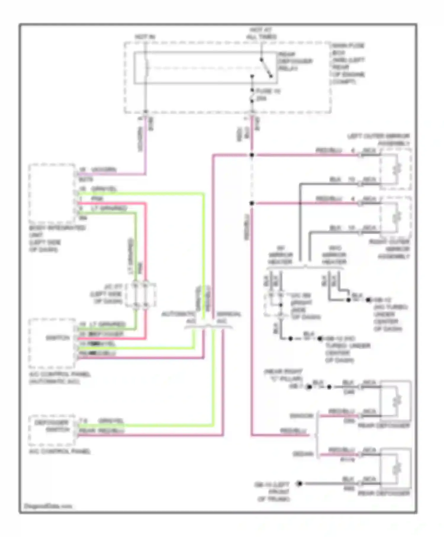 Impreza Subaru GH (2007-2011): Rear defogger circuit