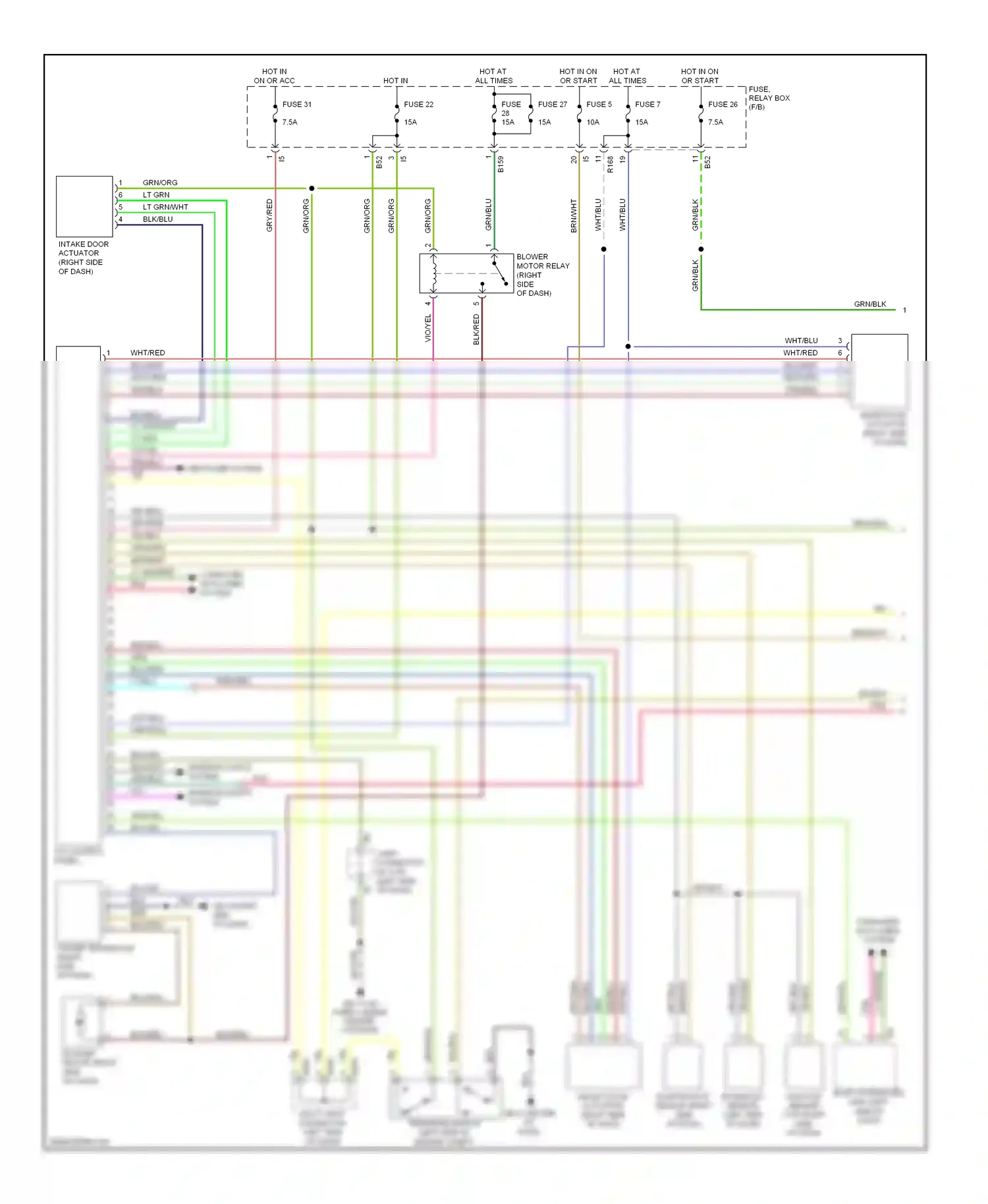 Subaru Impreza GH (2007-2011) a/c control panel wiring diagram  (1 of 9)