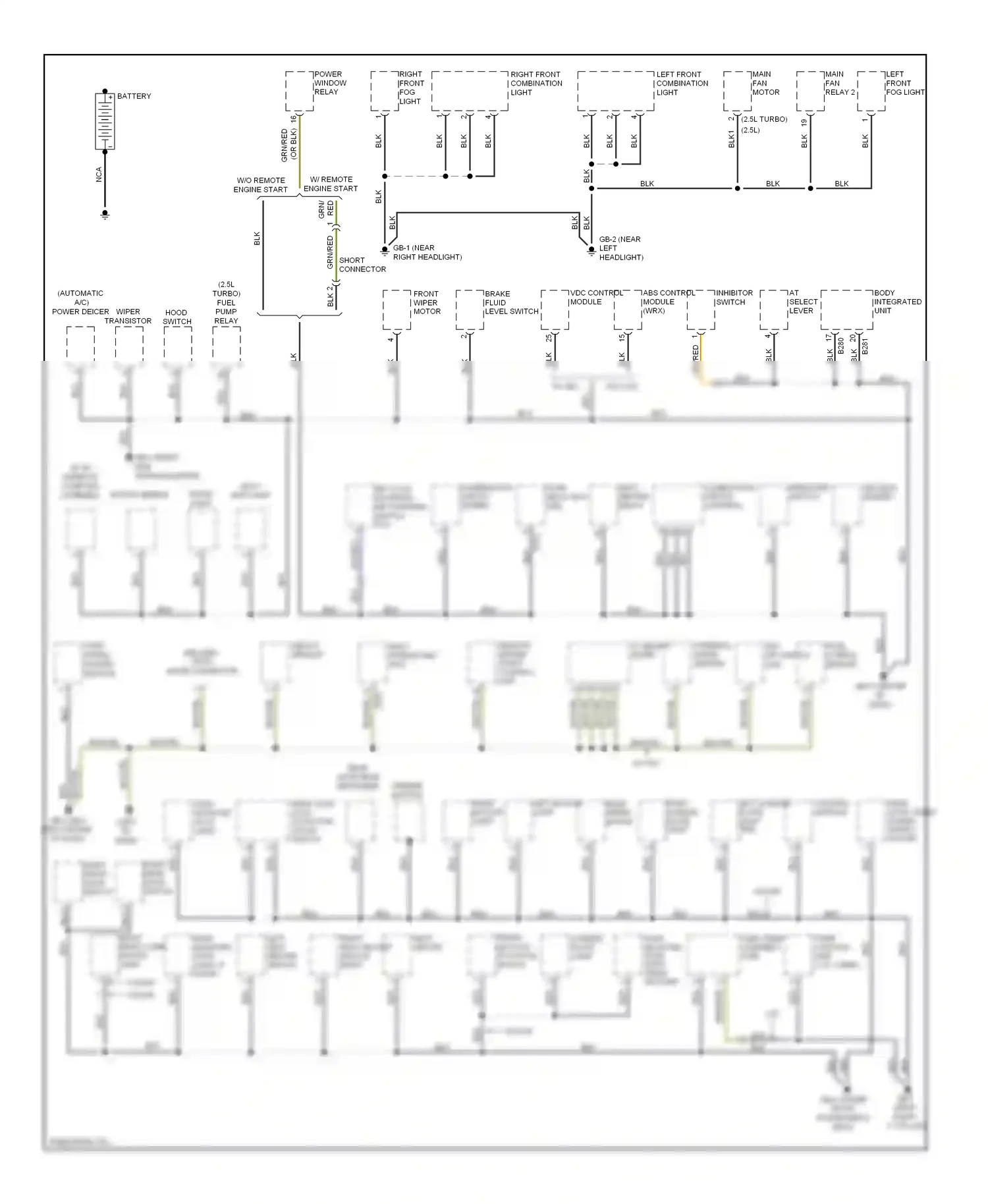 Subaru Impreza GH (2007-2011) control unit) wiring diagram  (1 of 1)
