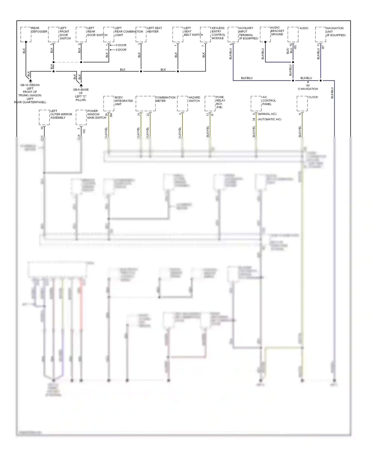 Subaru Impreza GH (2007-2011) knock sensor shield wiring diagram  (1 of 3)