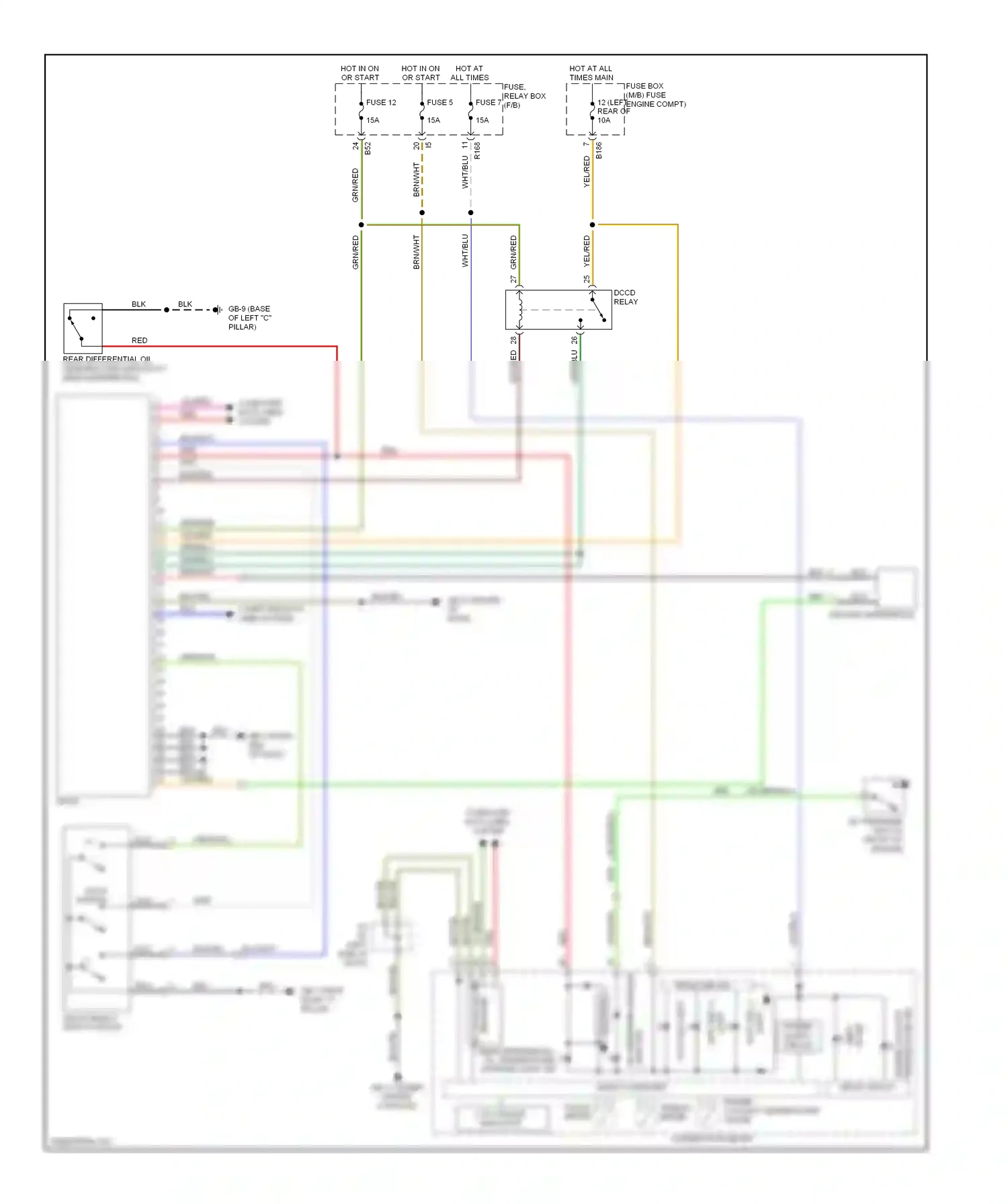 Subaru Impreza GH (2007-2011) multi select switch (dccd) wiring diagram  (1 of 2)