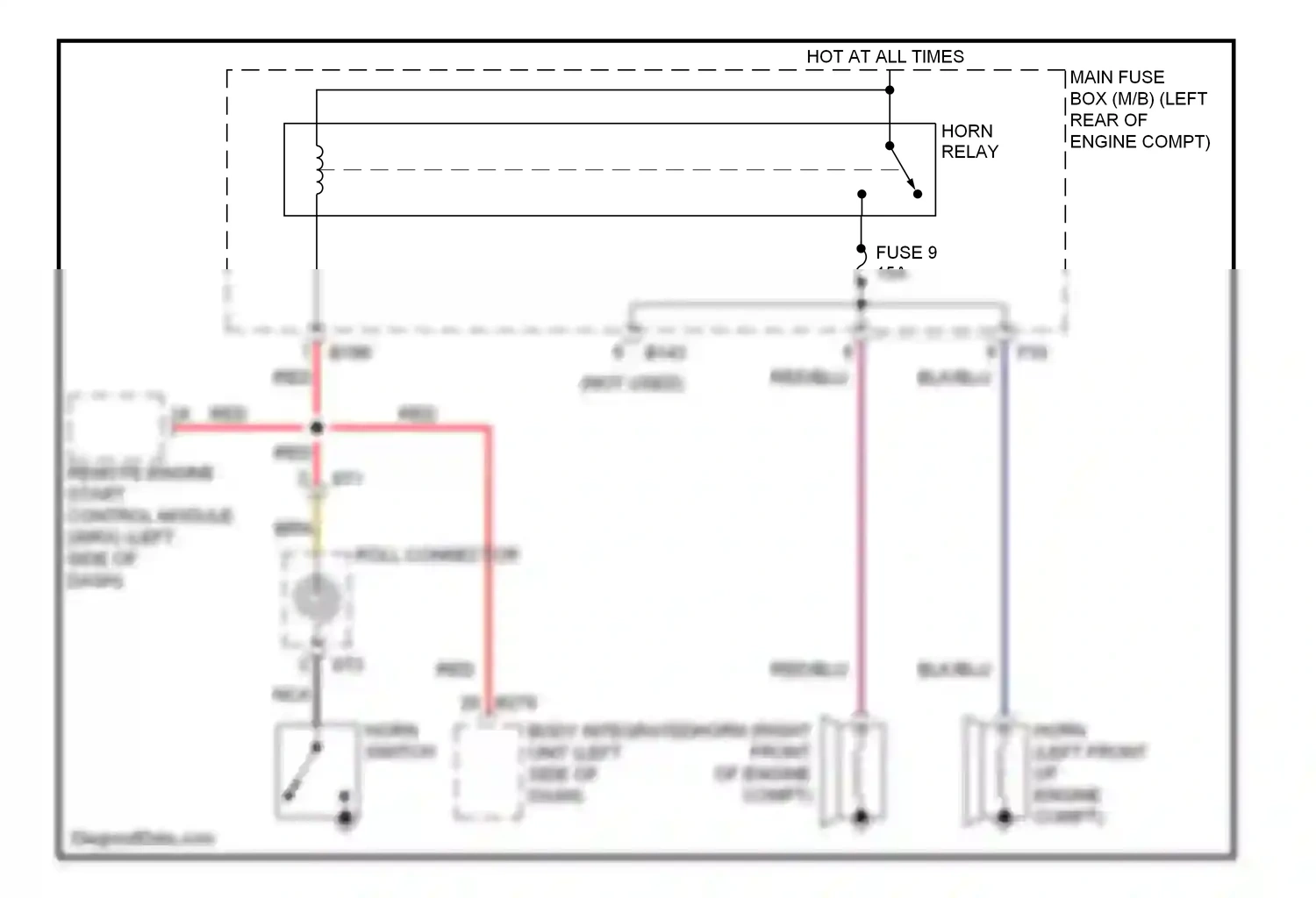 Subaru Impreza GH (2007-2011) remote engine start control module (wrx) (left side of dash) wiring diagram  (1 of 1)