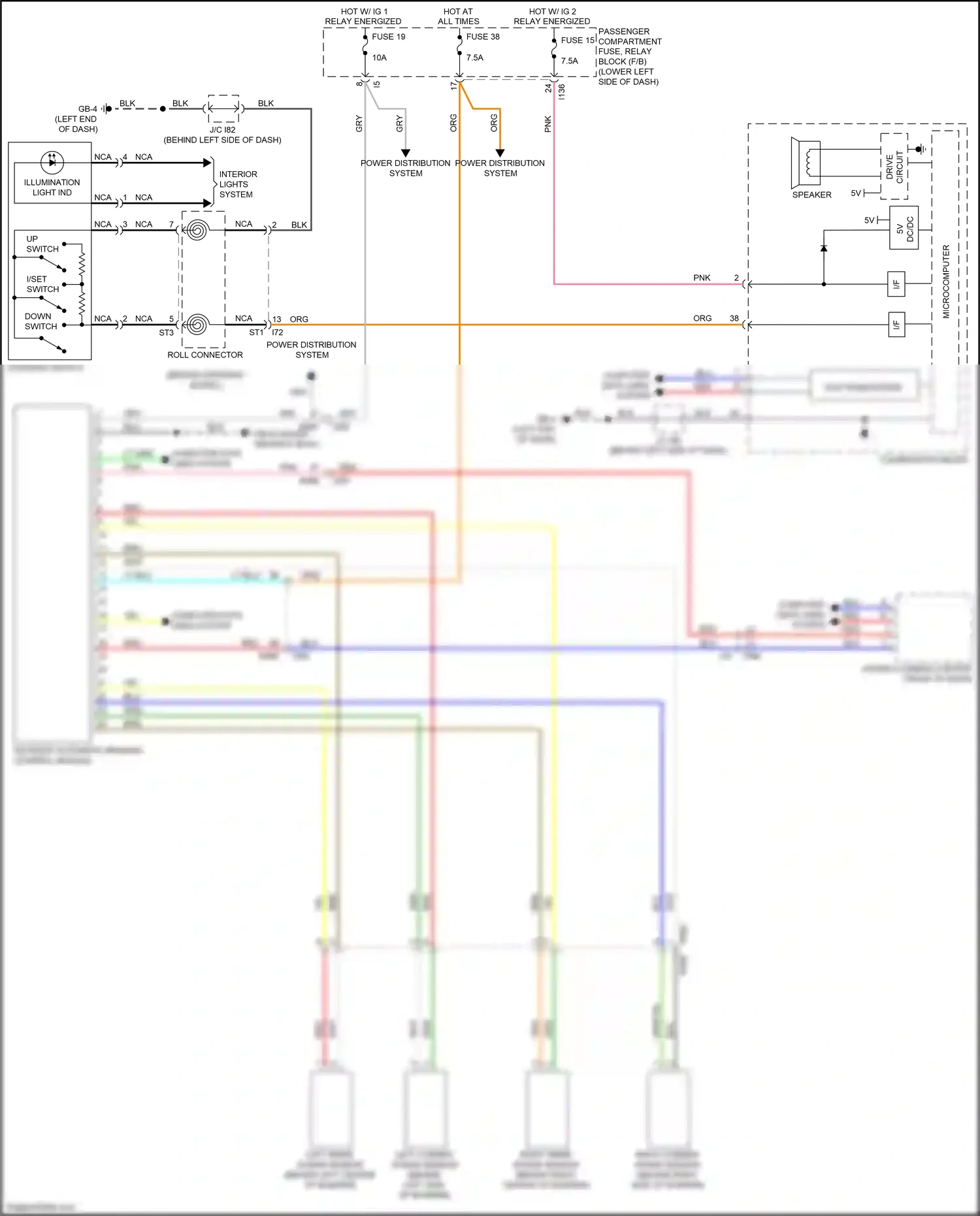 Subaru Impreza GK2 (2016-2019) down switch wiring diagram  (1 of 1)
