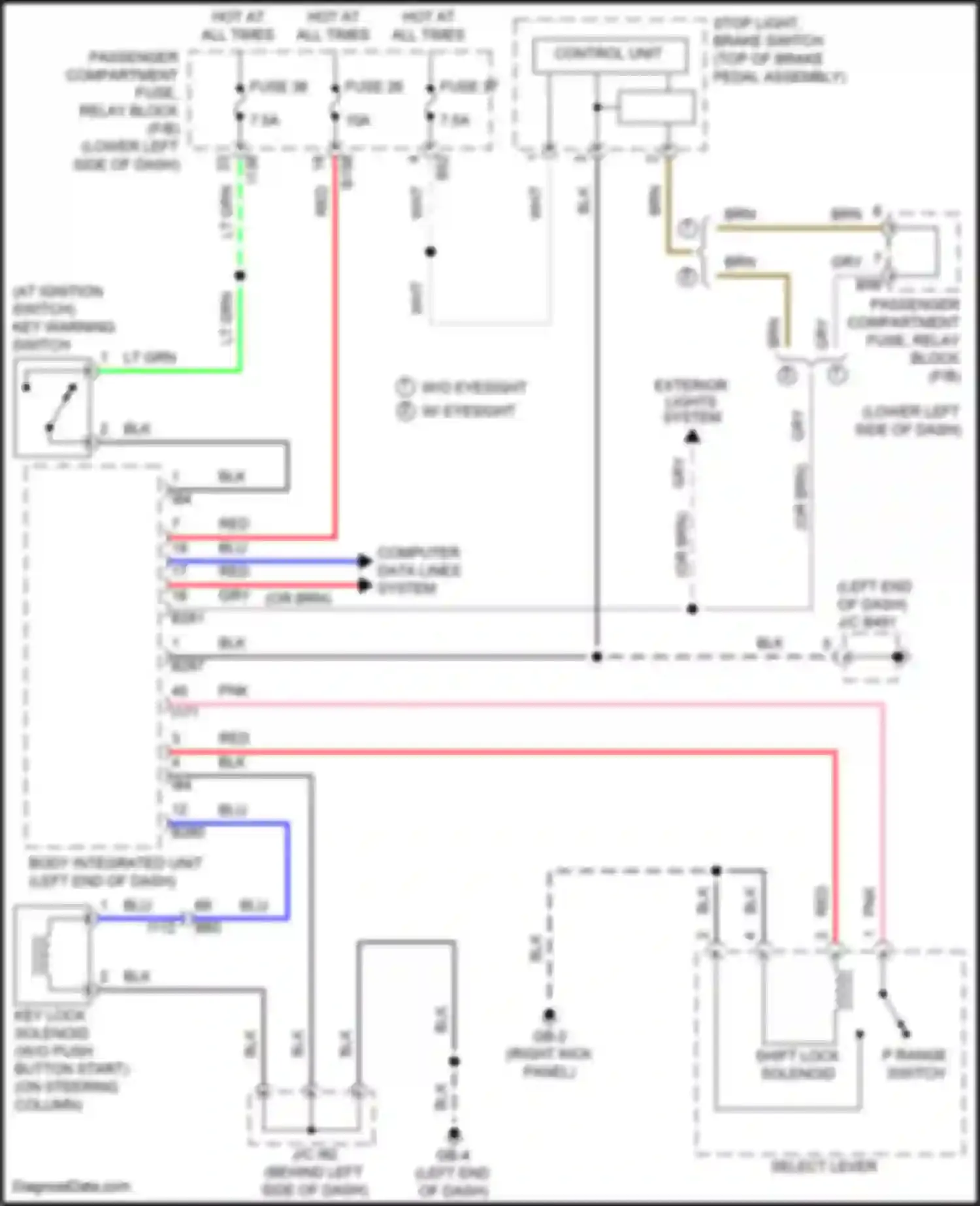 Wiring diagram p range switch for Subaru Impreza GK2 (2016-2019) (6 of 6)
