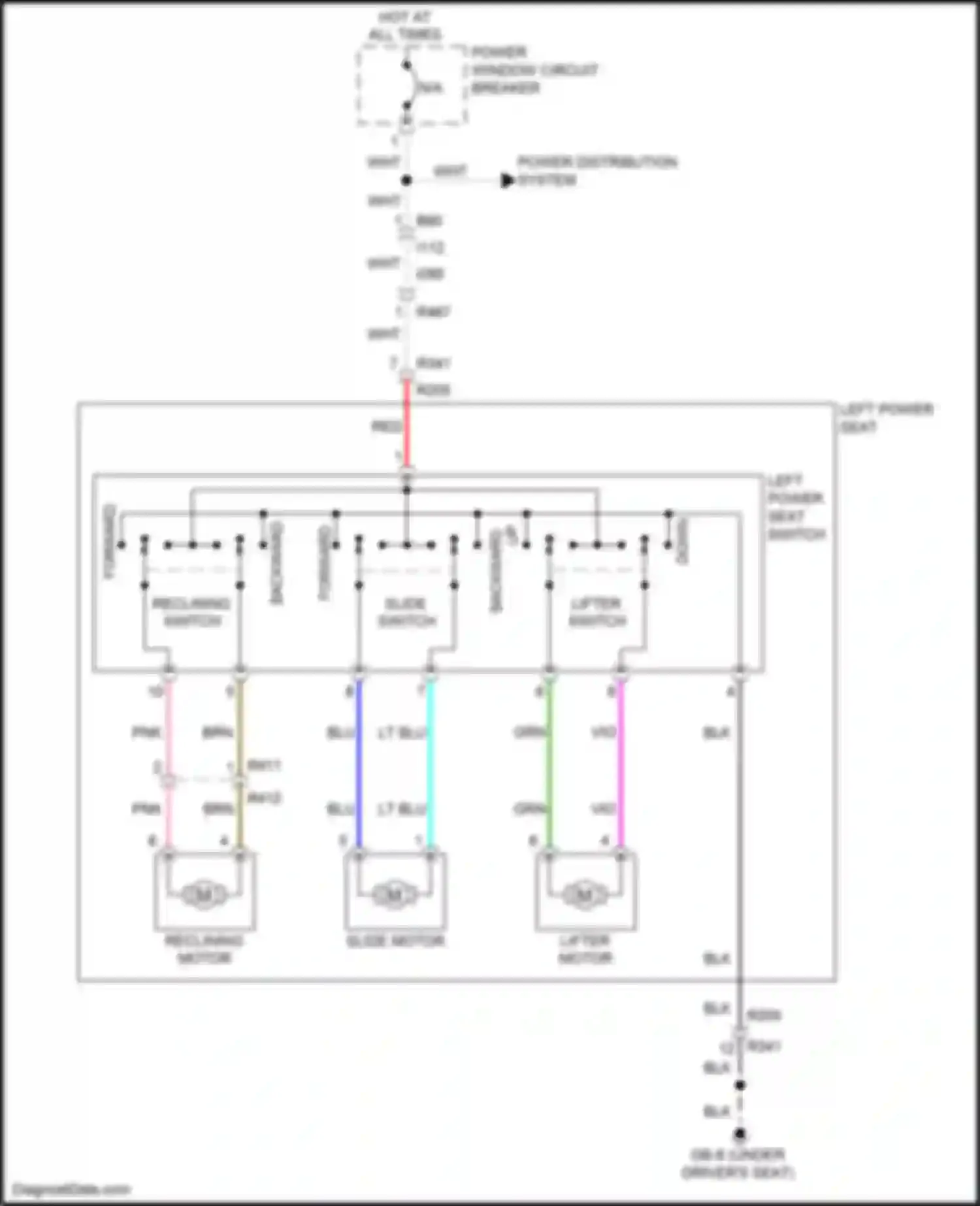 Wiring diagram power window circuit breaker for Subaru Impreza GK2 (2016-2019) (2 of 4)