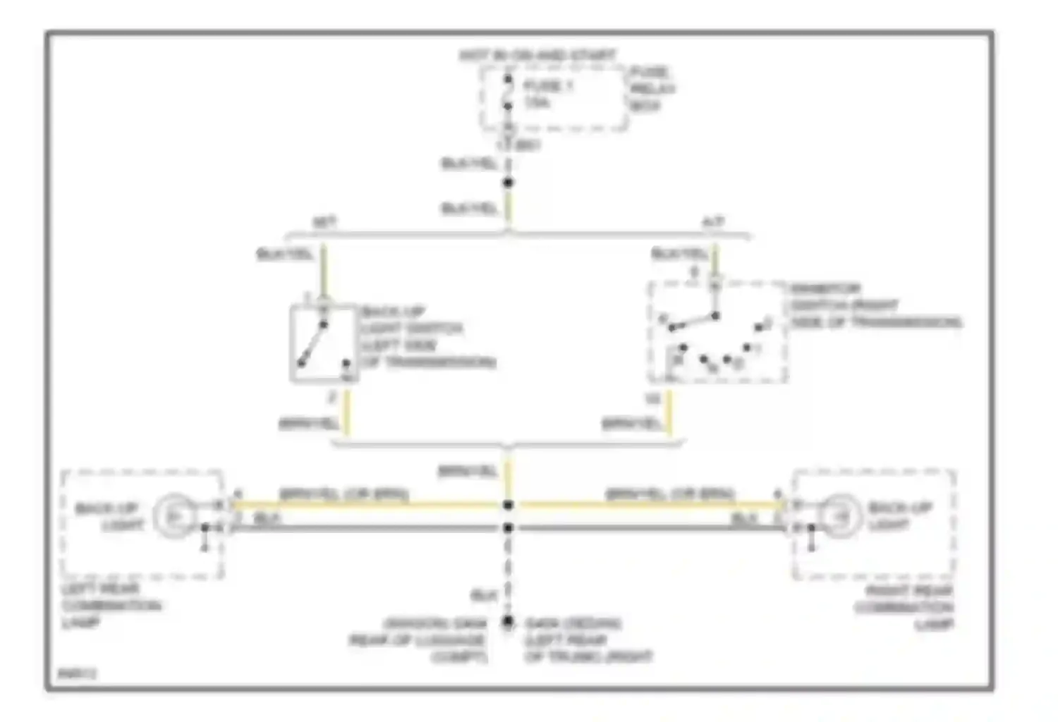 Legacy Subaru BD/BG/BK (1993-1999): Back-up lamps circuit