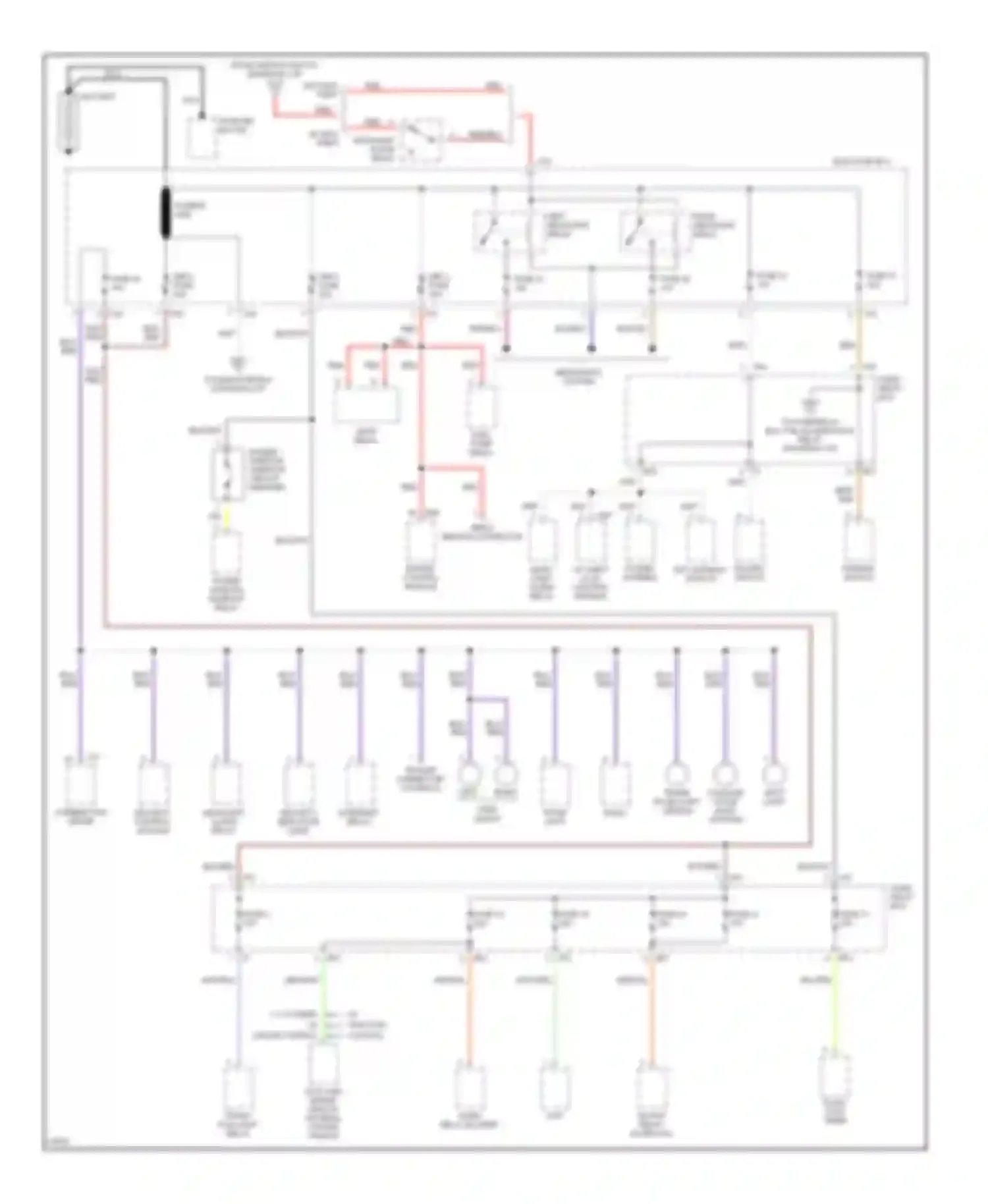 Legacy Subaru BD/BG/BK (1993-1999): Power distribution circuit (1 of 3)