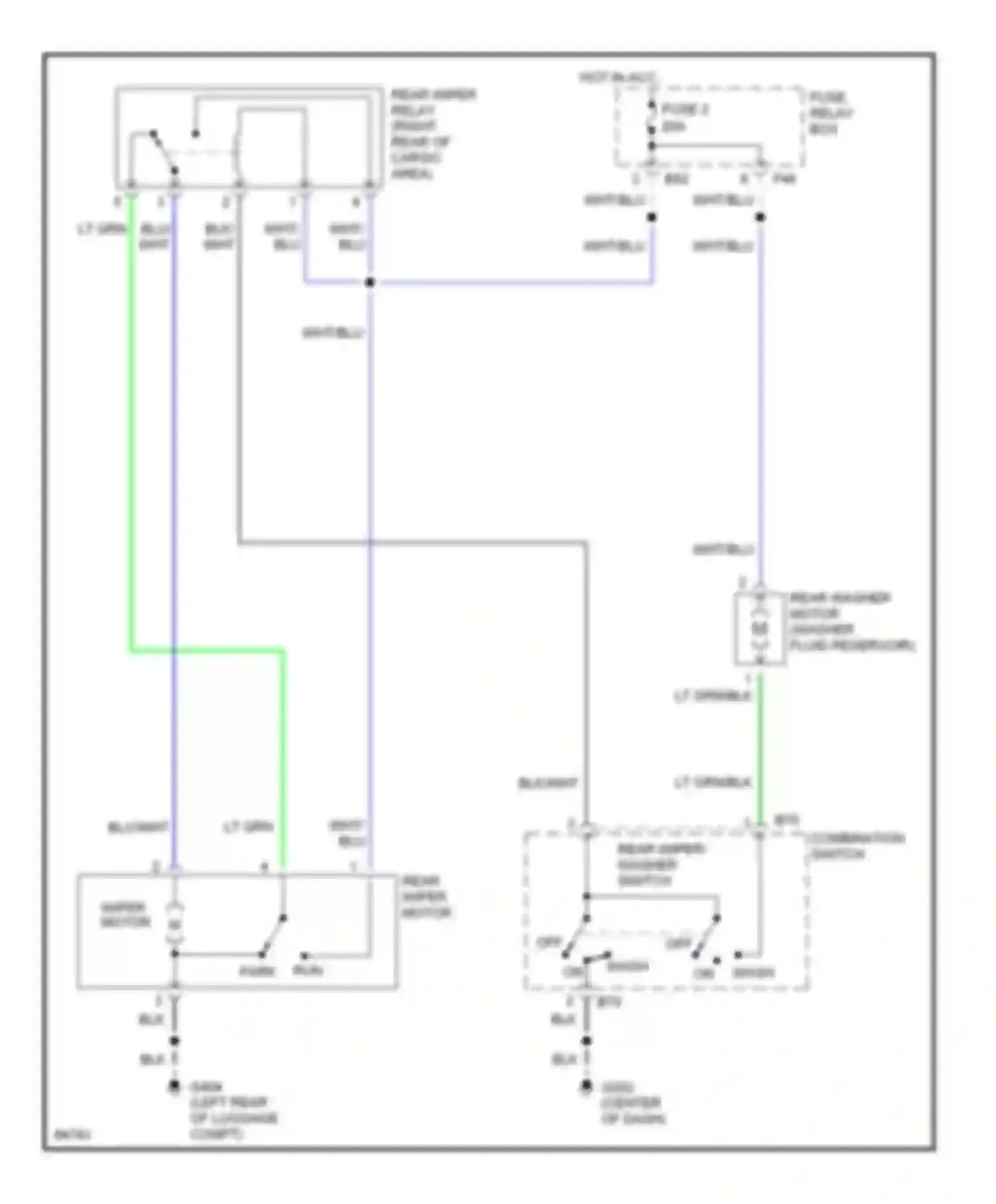 Legacy Subaru BD/BG/BK (1993-1999): Rear wiper/washer circuit