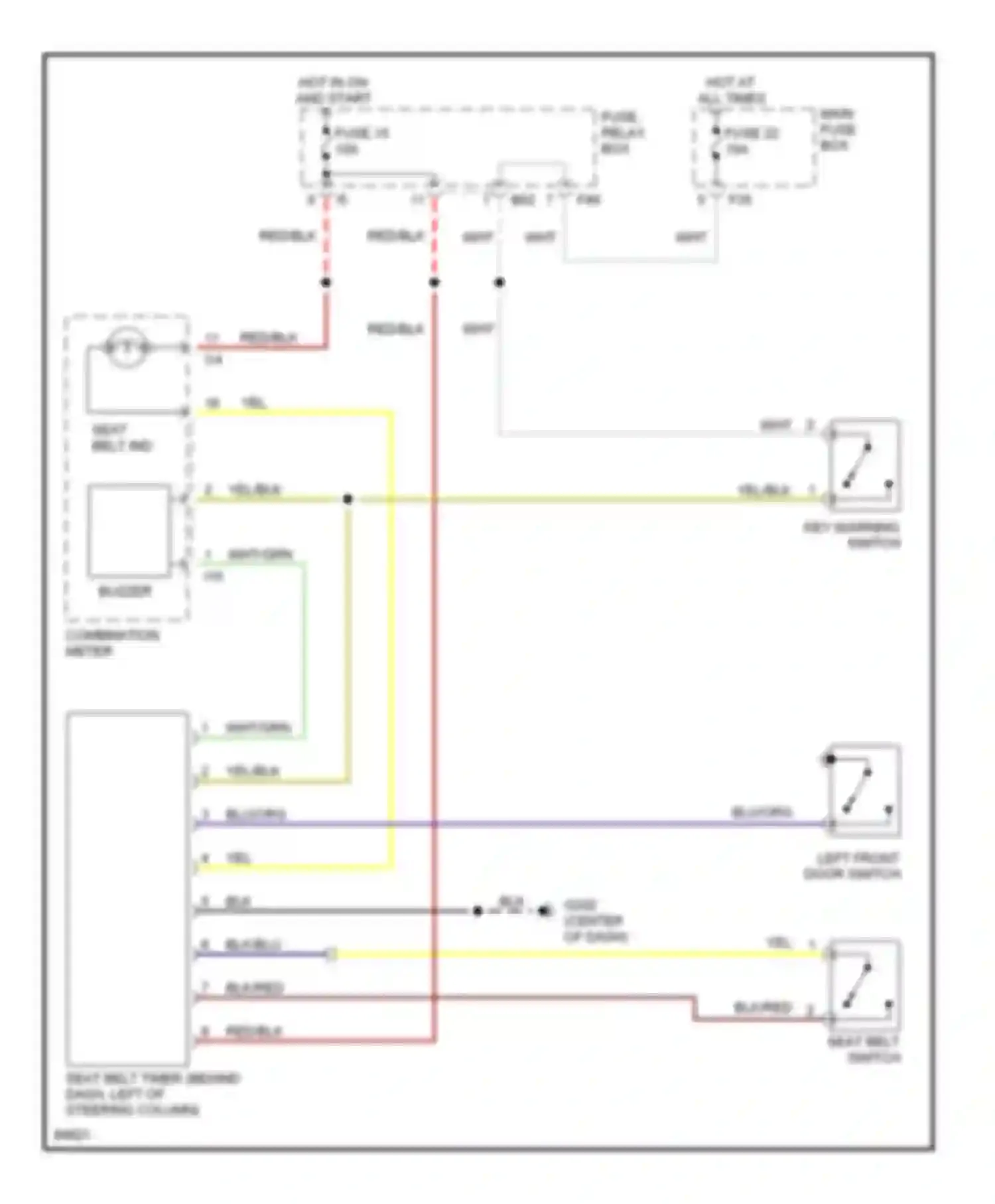 Wiring diagram fuse 15 for Subaru Legacy BD/BG/BK (1993-1999) (9 of 10)