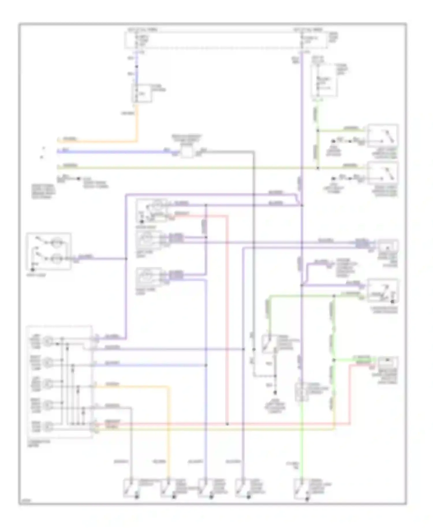 Wiring diagram left front door switch for Subaru Legacy BD/BG/BK (1993-1999) (2 of 3)