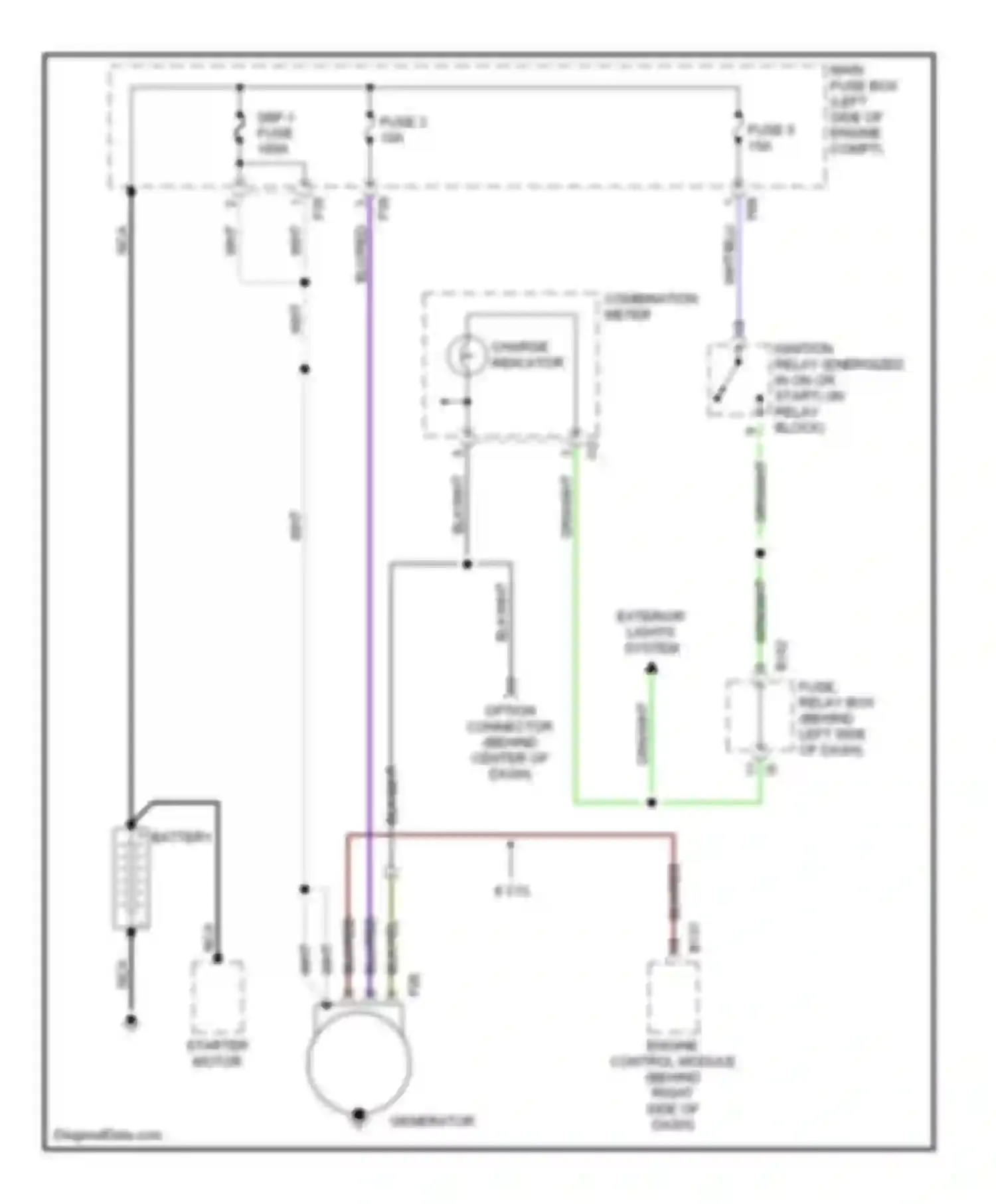 Wiring diagram charge indicator for Subaru Legacy BE/BH/BT (1998-2004) (1 of 1)