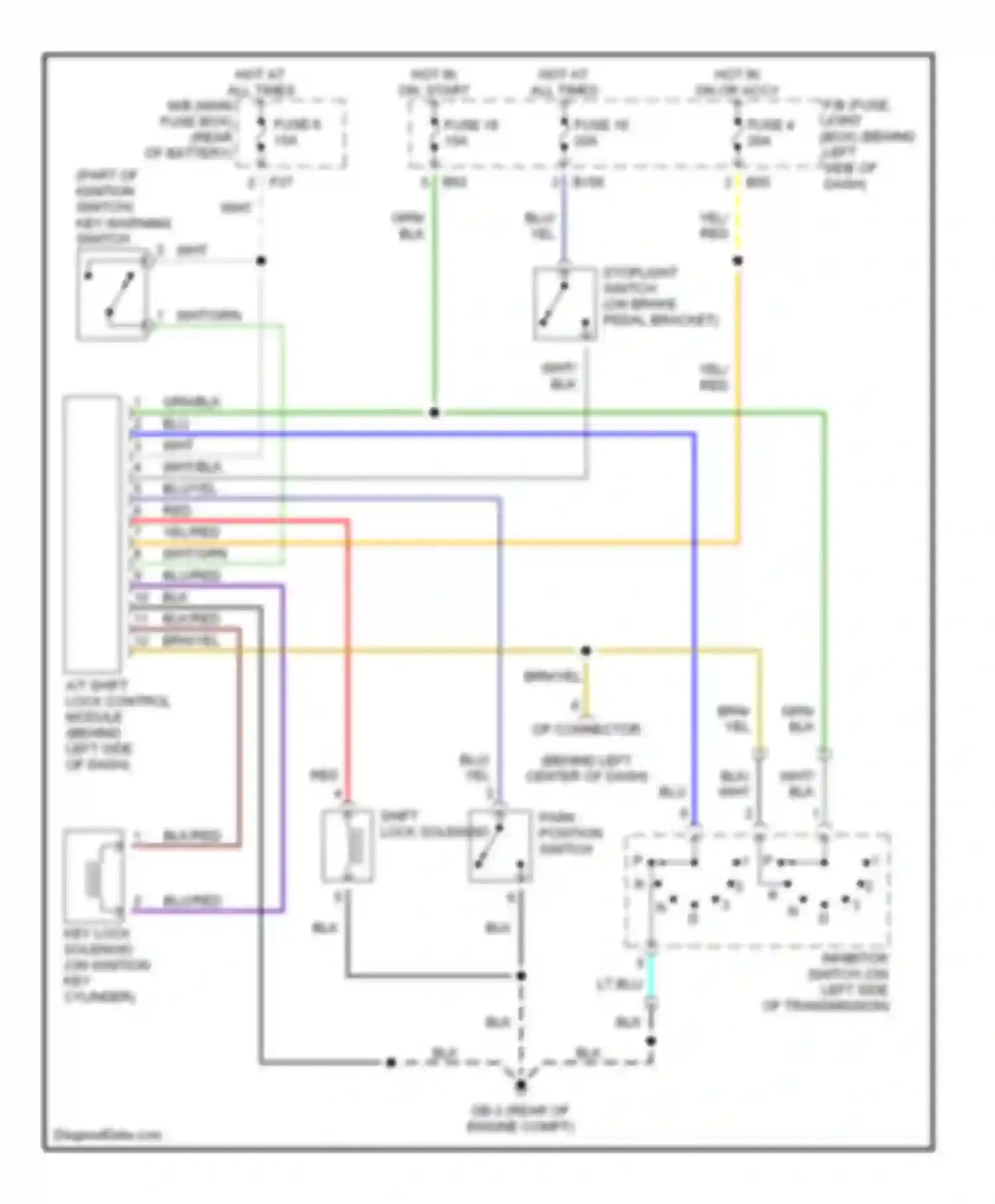 Wiring diagram fuse 4 for Subaru Legacy BE/BH/BT (1998-2004) (7 of 7)