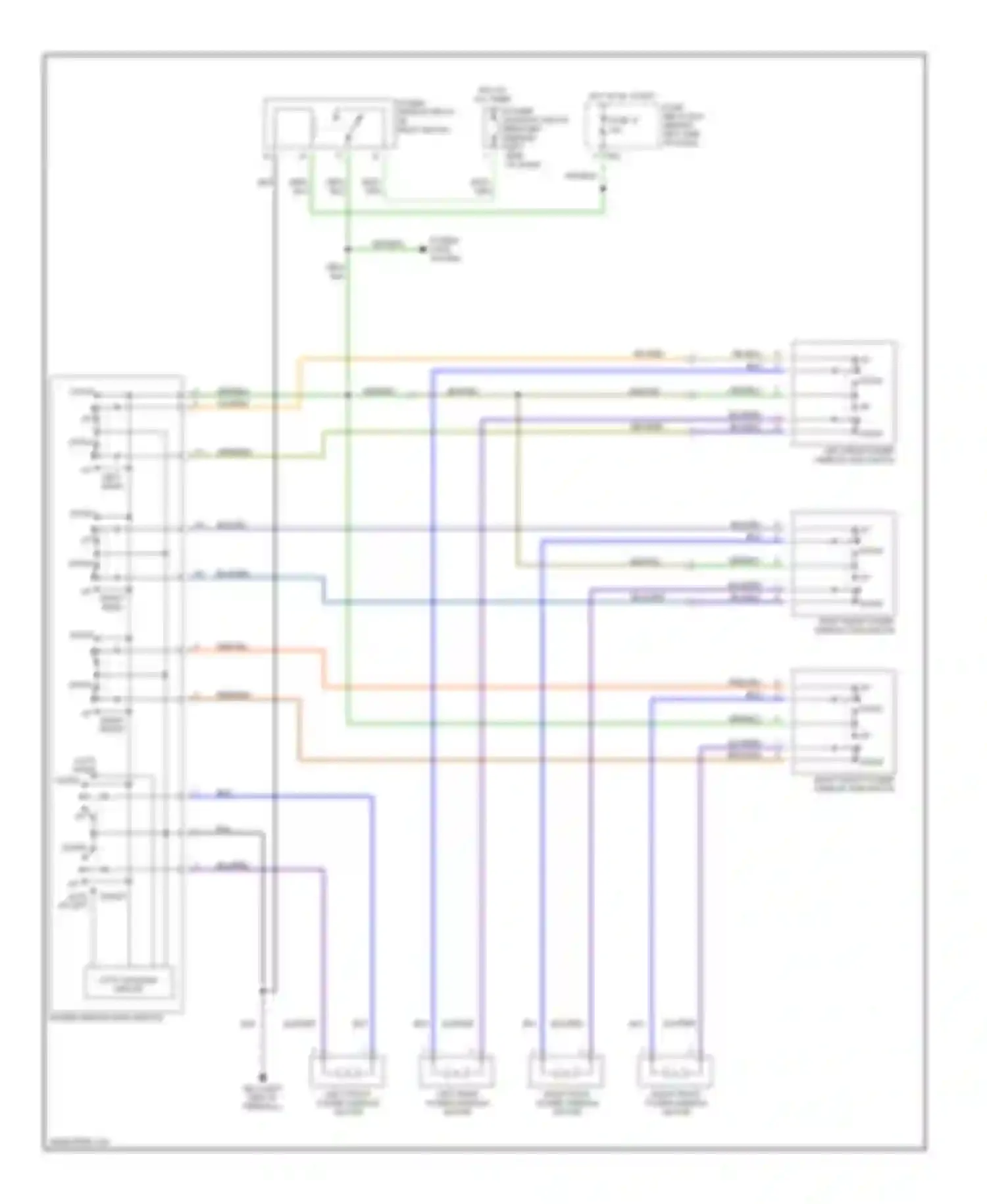 Wiring diagram left rear power window sub switch for Subaru Legacy BE/BH/BT (1998-2004) (1 of 1)
