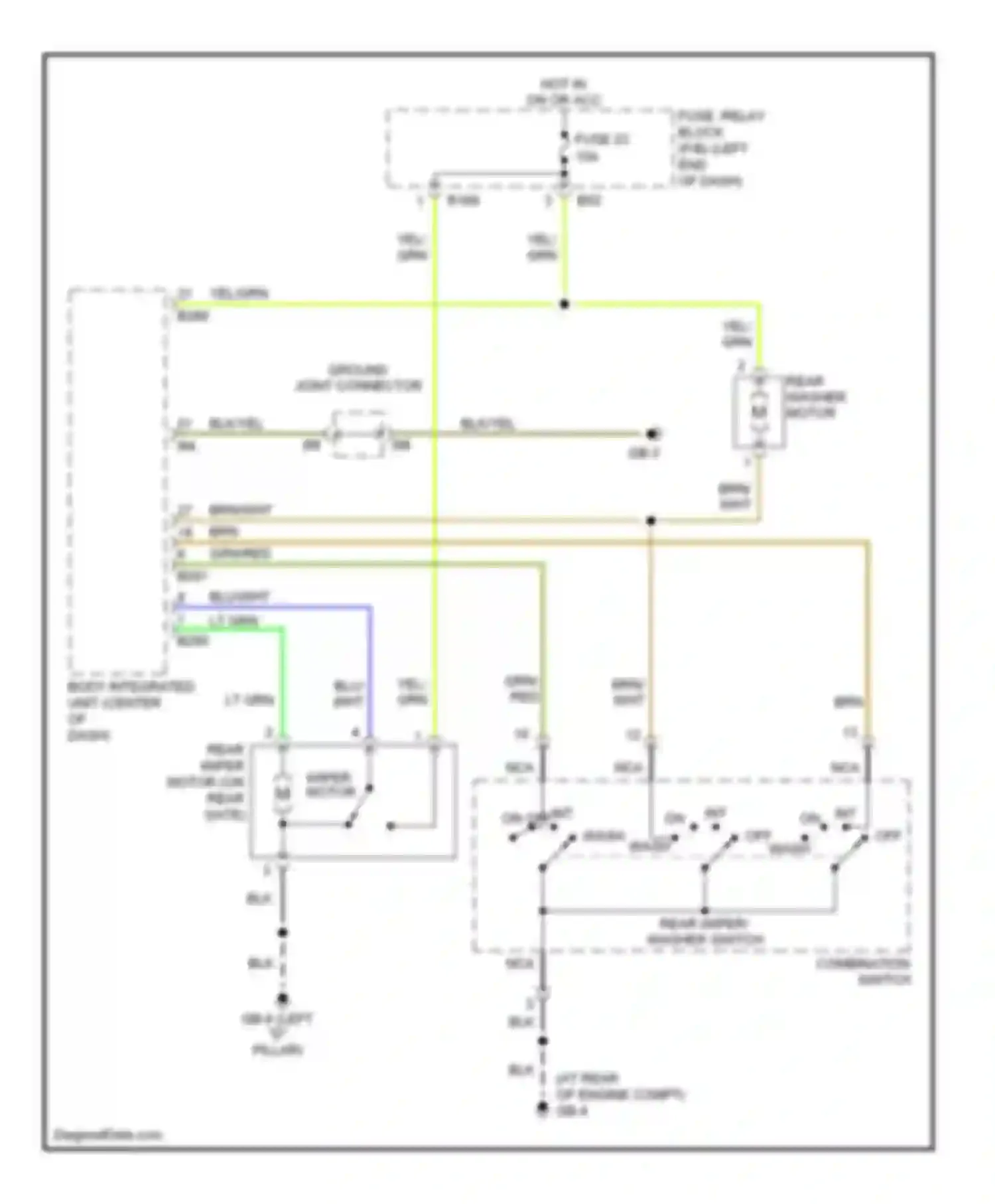 Wiring diagram combination switch for Subaru Legacy BL/BP facelift (2006-2009) (4 of 4)