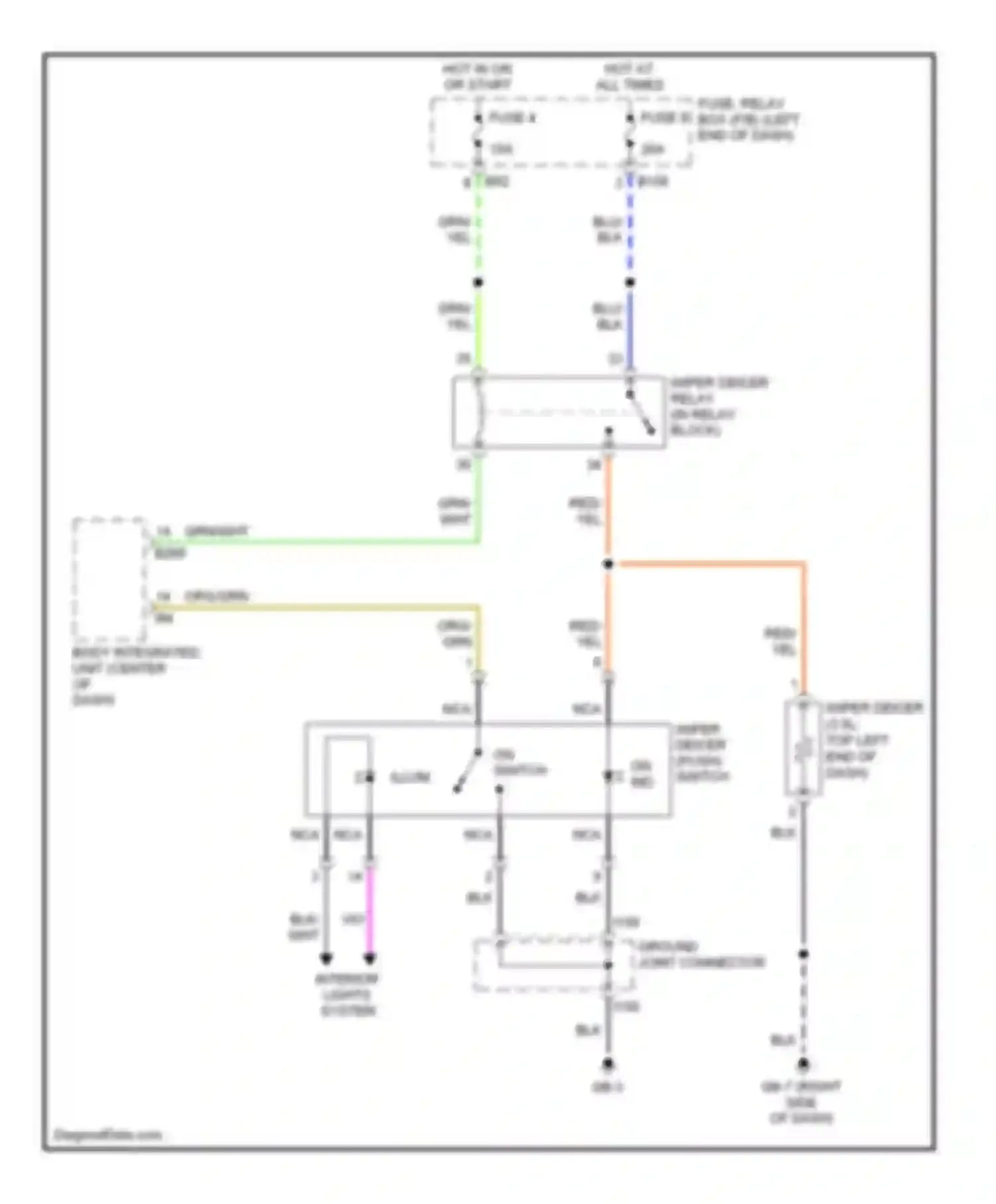 Wiring diagram fuse 9 for Subaru Legacy BL/BP facelift (2006-2009) (3 of 3)