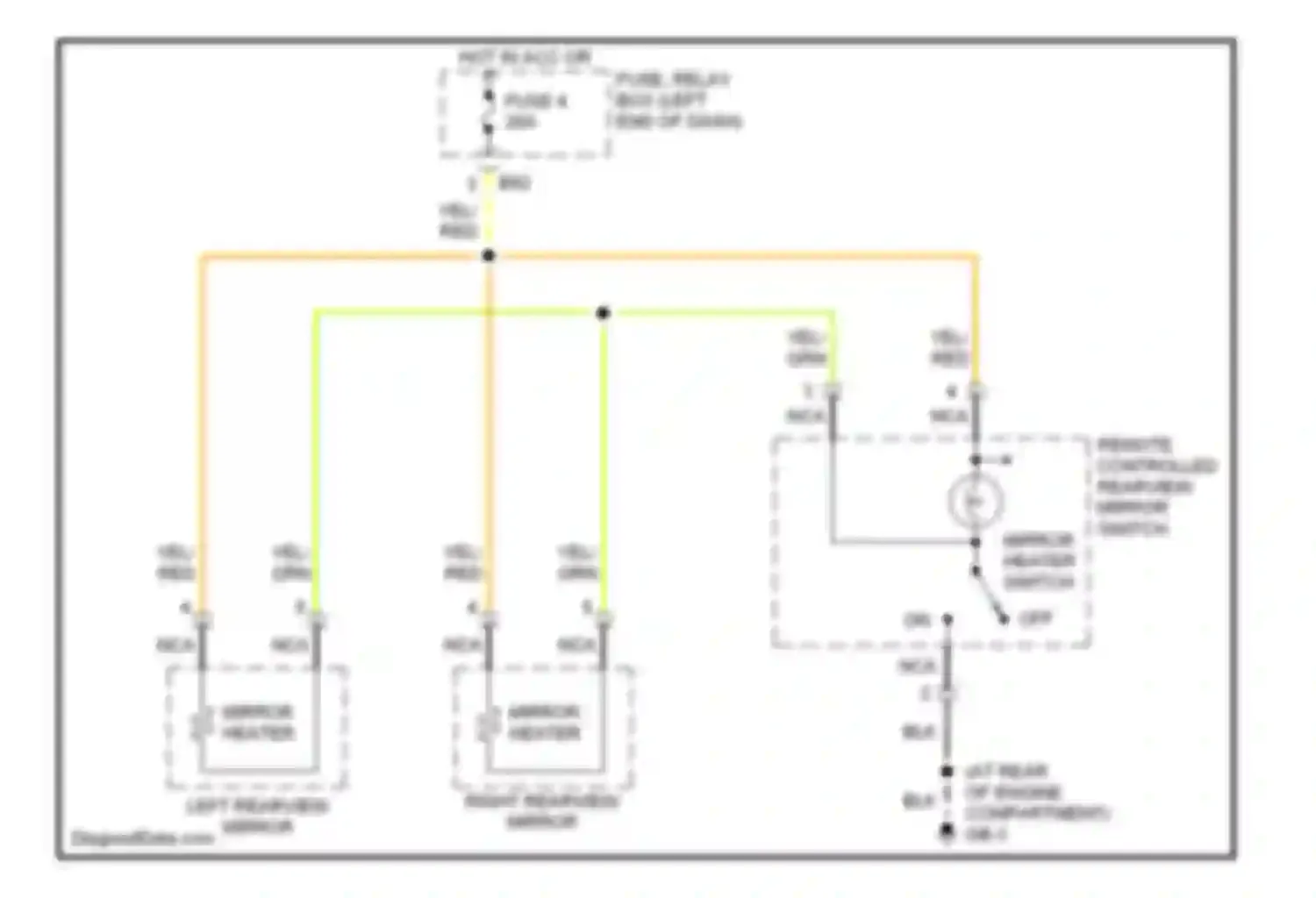 Legacy Subaru BL/BP (2003-2006): Heated mirrors circuit