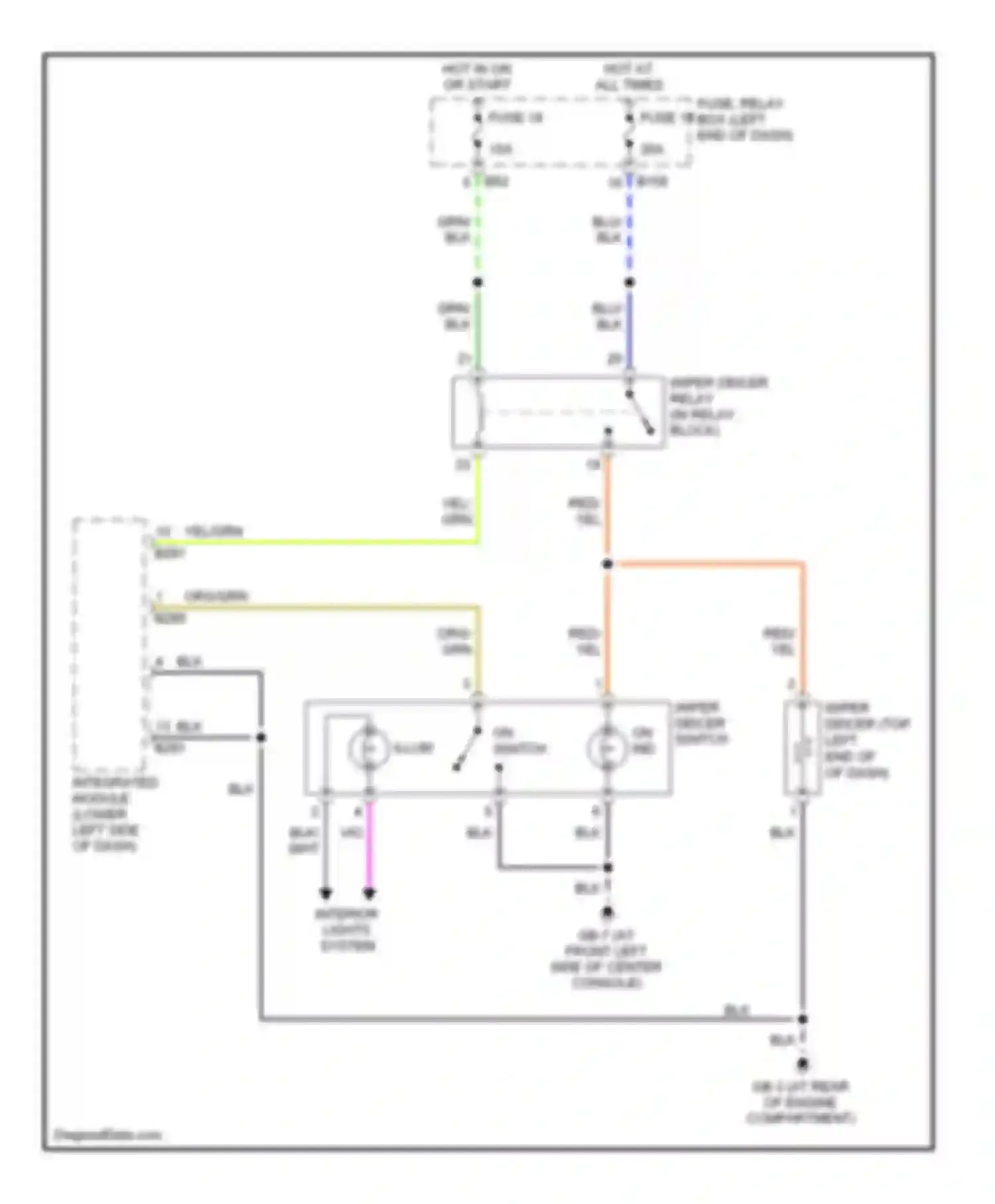 Legacy Subaru BL/BP (2003-2006): Wiper deicer circuit