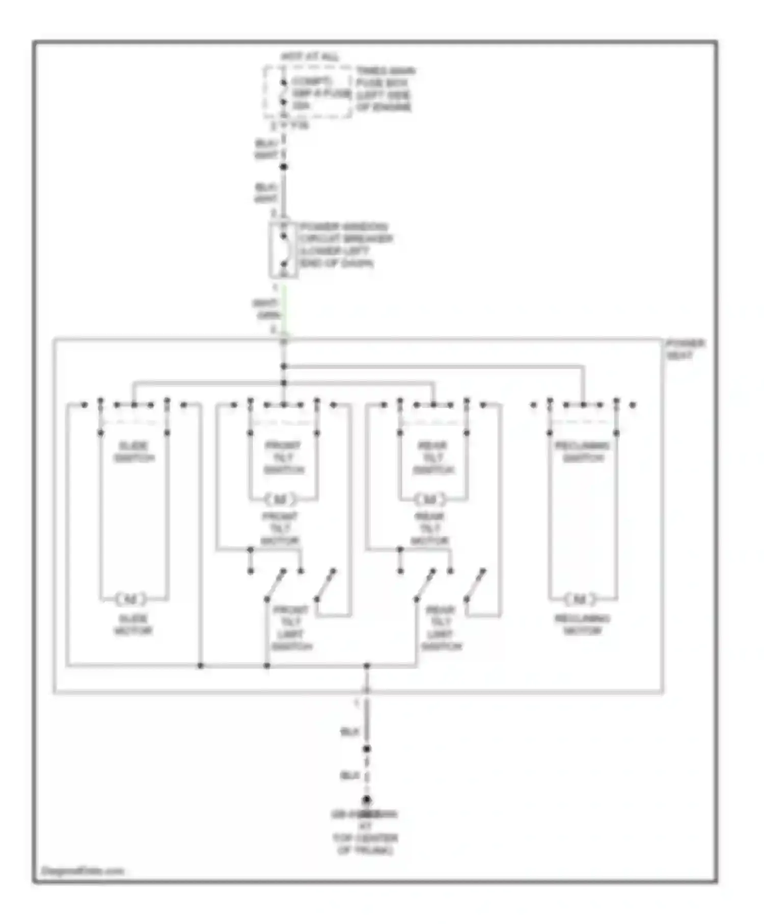 Legacy Subaru BL/BP (2003-2006): Power seat circuit