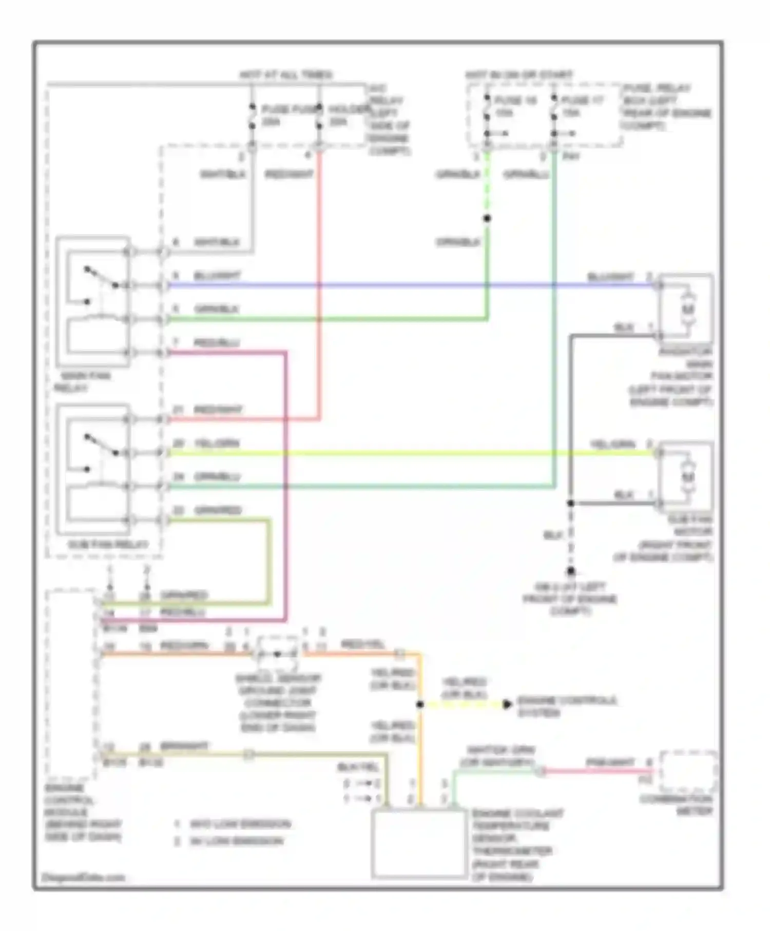 Wiring diagram grn/red for Subaru Legacy BL/BP (2003-2006) (3 of 27)