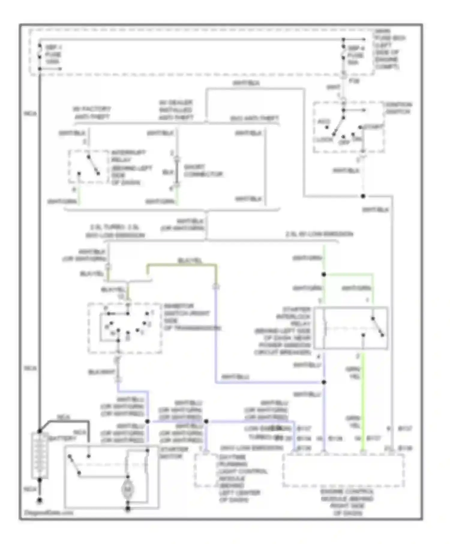 Wiring diagram w/o low emission for Subaru Legacy BL/BP (2003-2006) (2 of 2)