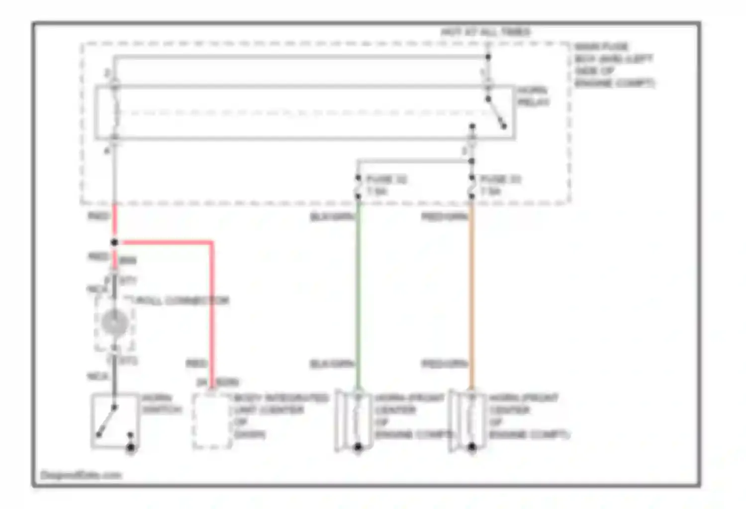 Legacy Subaru BM/BR facelift (2012-2014): Horn circuit