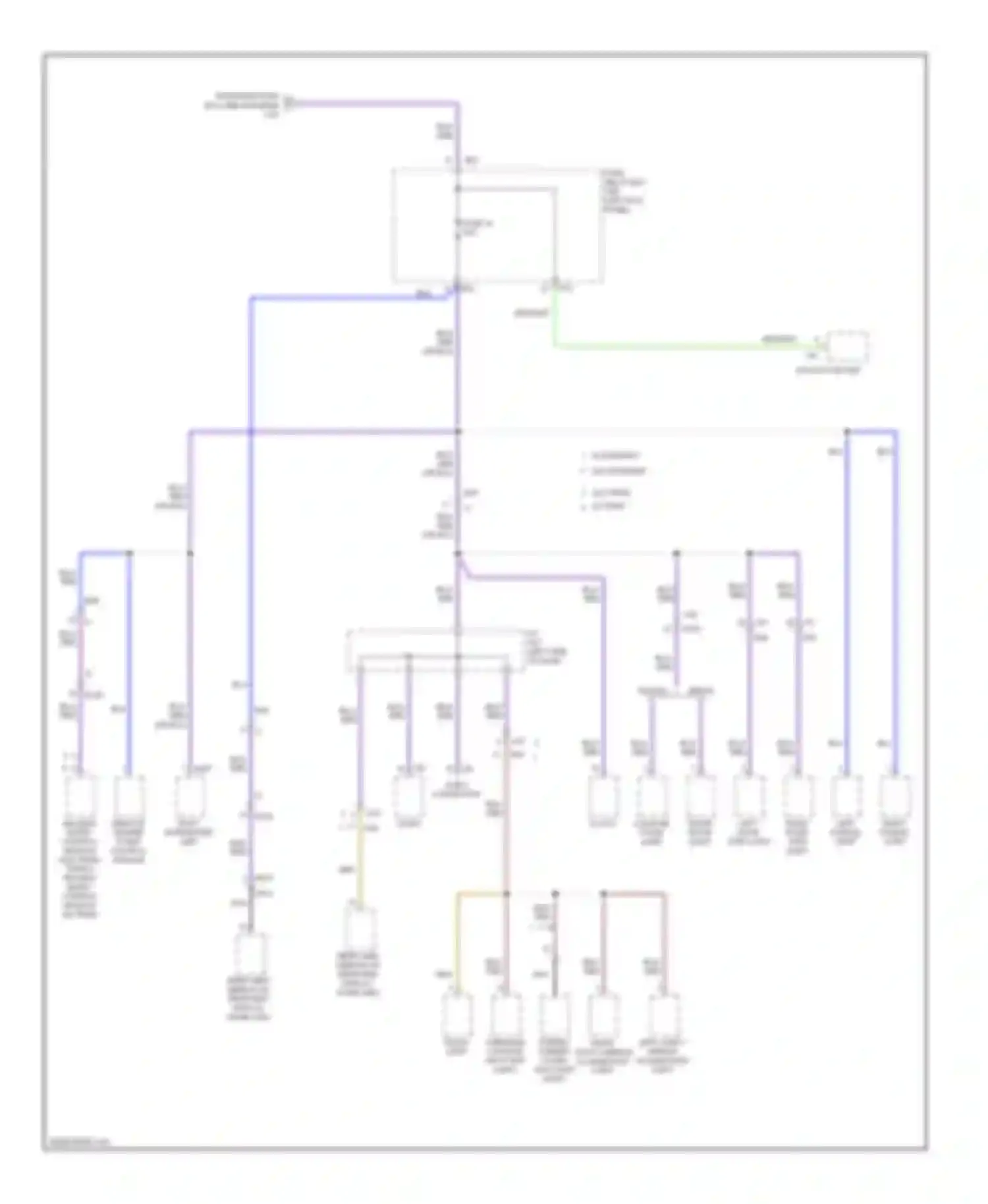 Wiring diagram left vanity mirror illumination light for Subaru Legacy BM/BR facelift (2012-2014) (2 of 2)