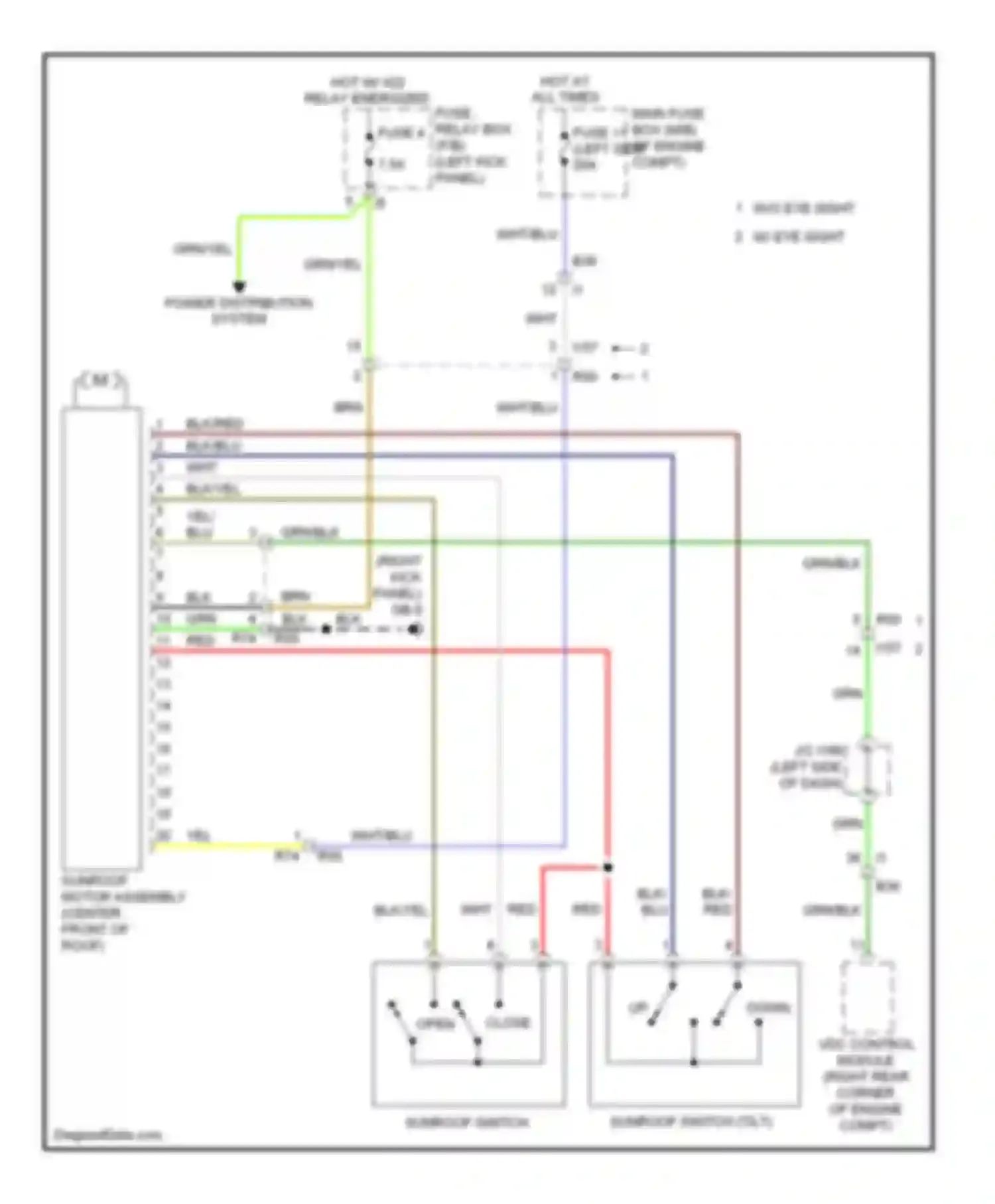 Wiring diagram power distribution system for Subaru Legacy BM/BR facelift (2012-2014) (4 of 4)