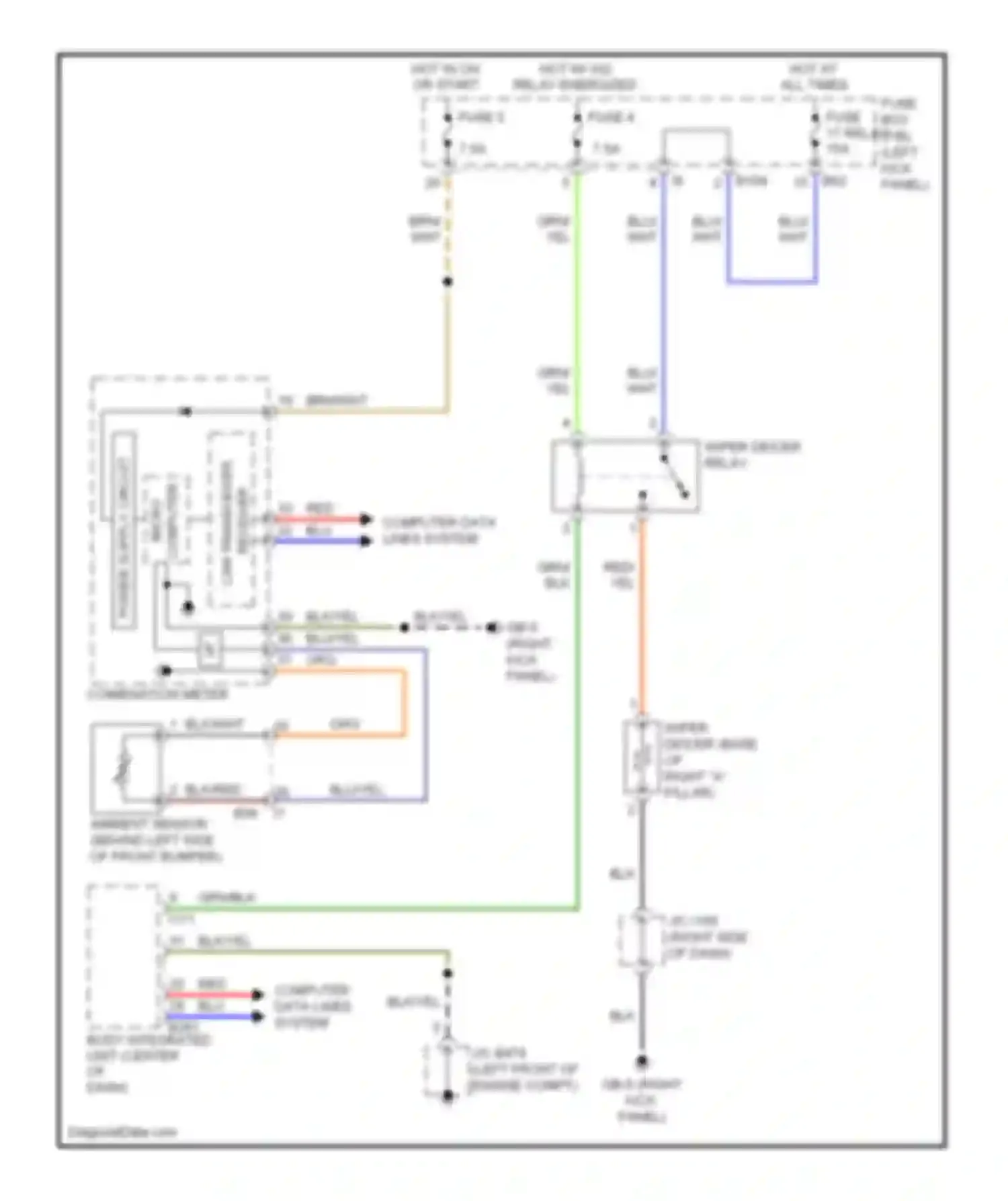Wiring diagram power supply circuit for Subaru Legacy BM/BR facelift (2012-2014) (9 of 13)
