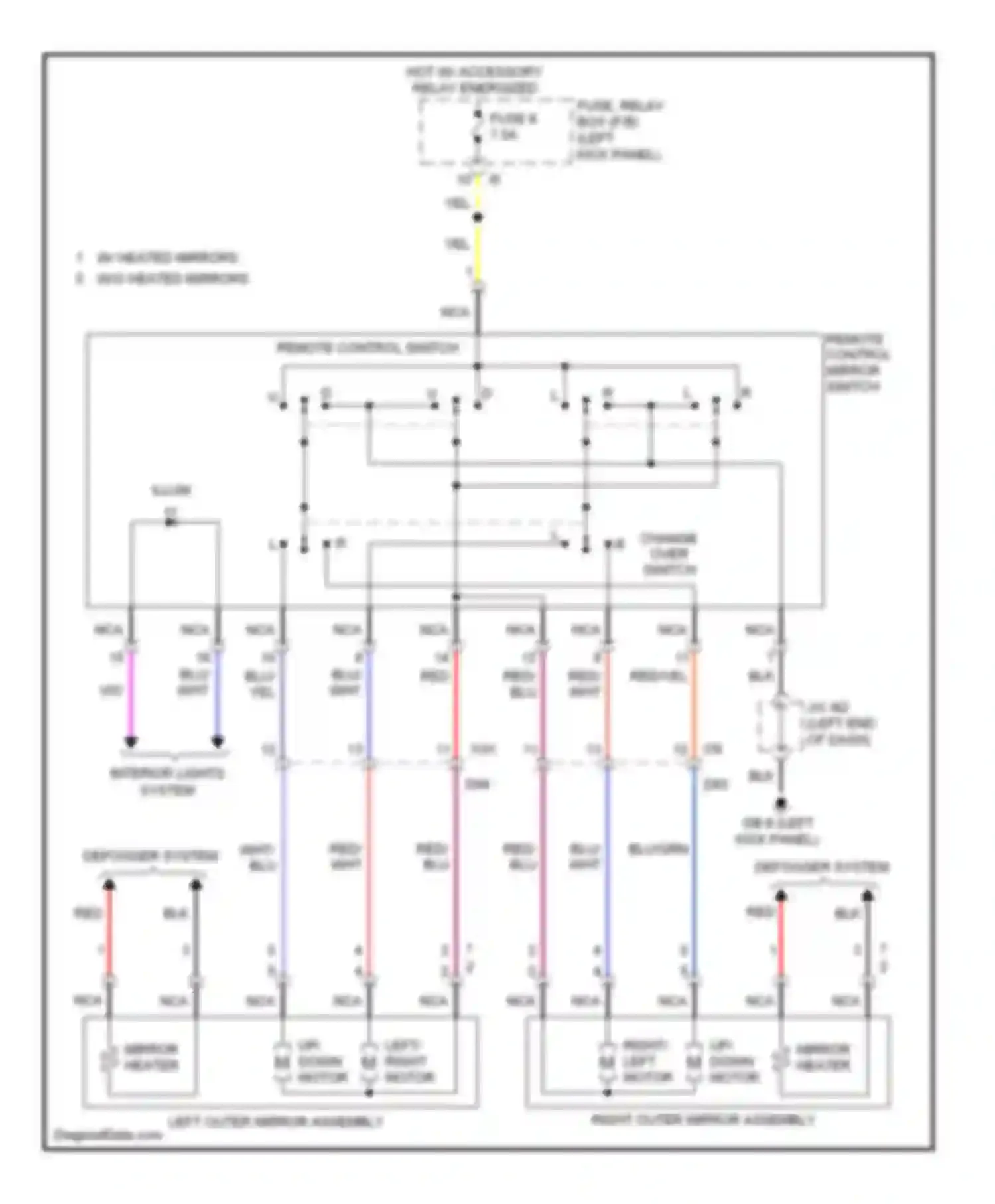 Wiring diagram up/ down motor for Subaru Legacy BM/BR facelift (2012-2014) (1 of 2)