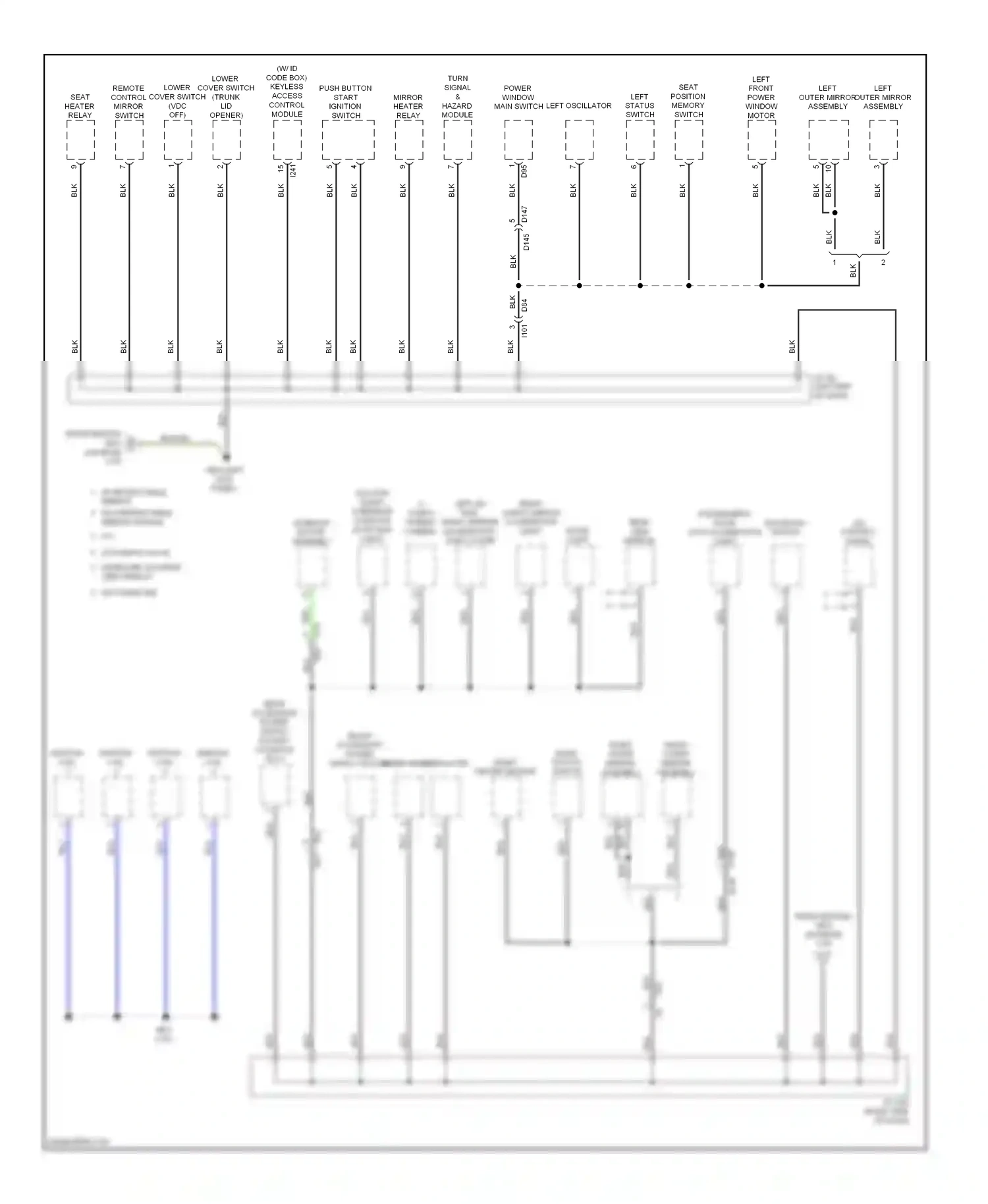 Subaru Legacy BM/BR facelift (2012-2014) (w/ id code box) keyless access control module wiring diagram  (1 of 1)