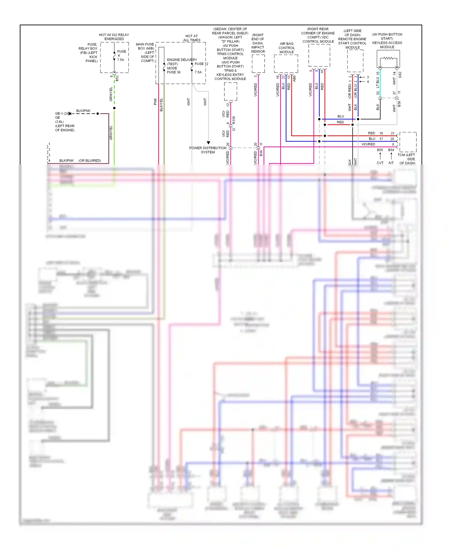 Subaru Legacy BM/BR facelift (2012-2014) (w/ push button start) keyless access module wiring diagram  (1 of 1)