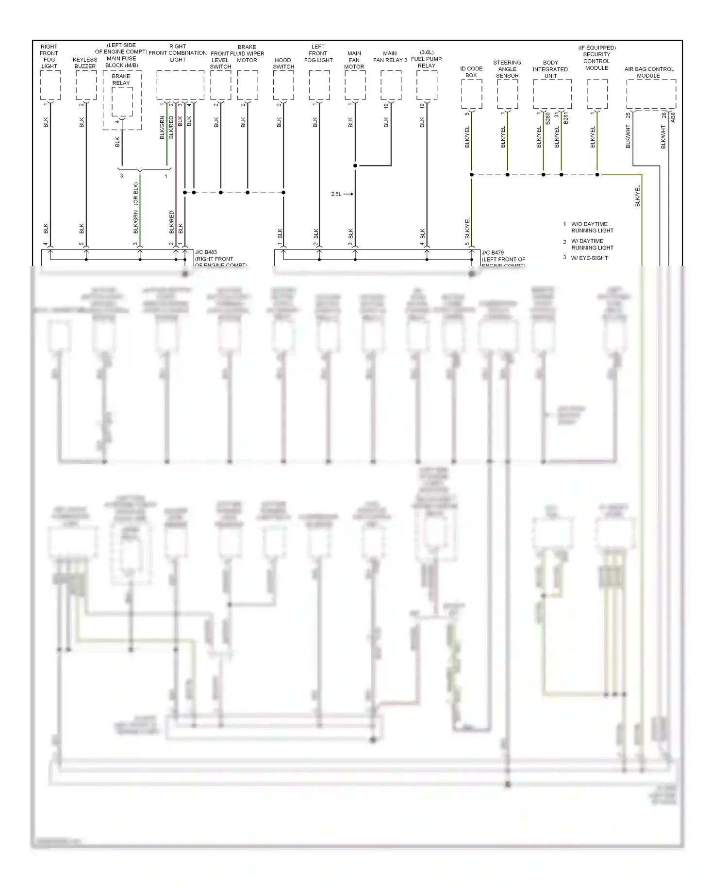 Subaru Legacy BM/BR facelift (2012-2014) (w/ push button start) steering lock control module wiring diagram  (1 of 1)