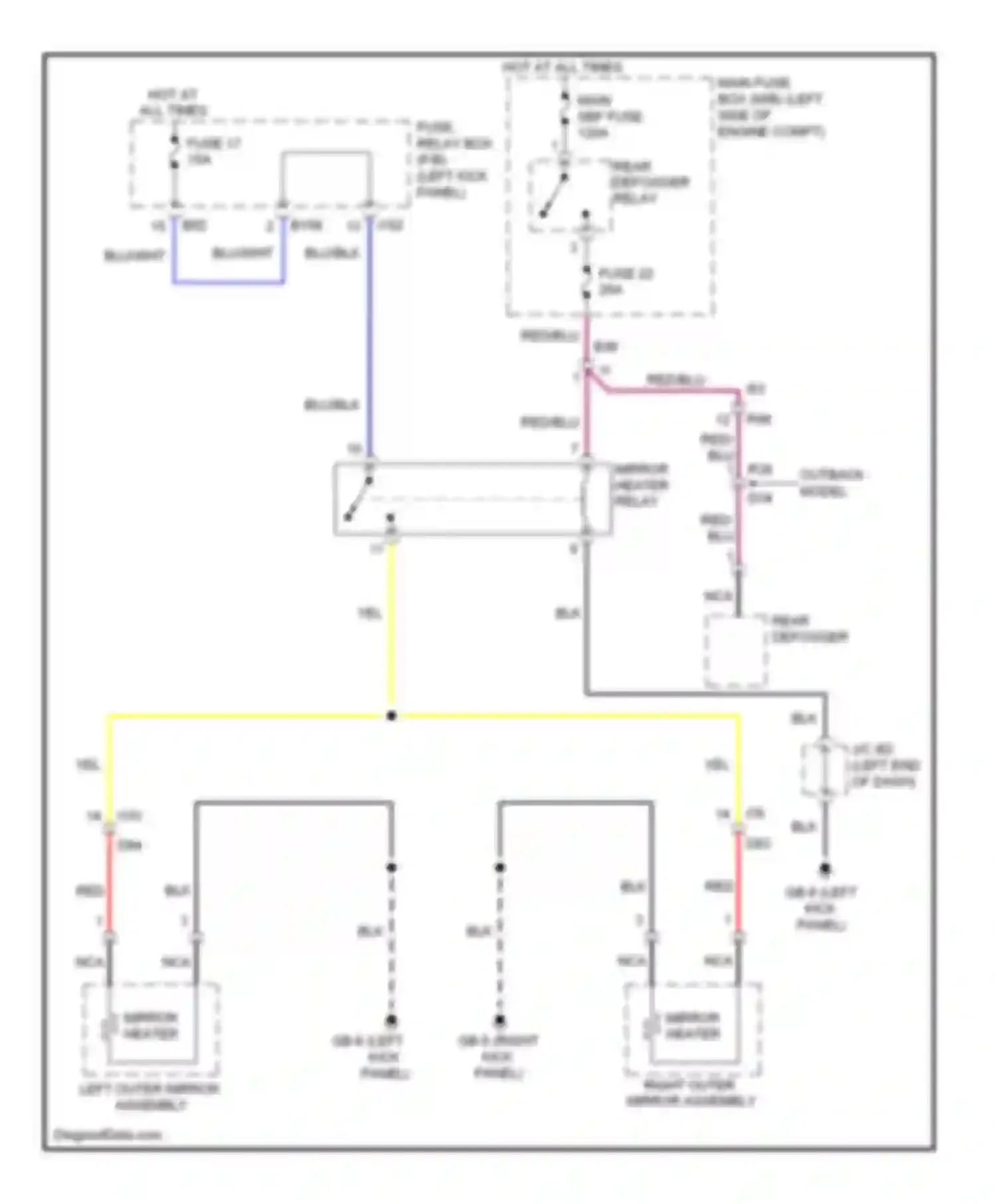 Wiring diagram yel for Subaru Legacy BM/BR facelift (2012-2014) (16 of 76)