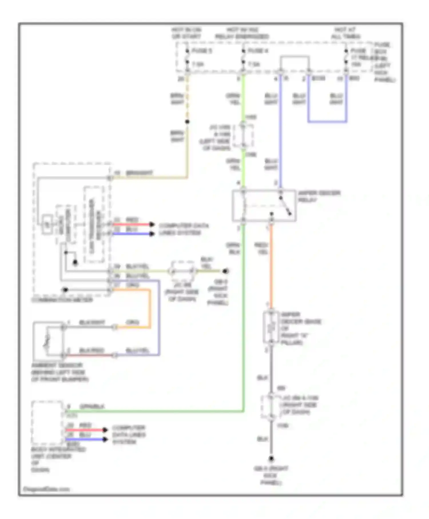 Legacy Subaru BM/BR (2009-2012): Wiper deicer circuit