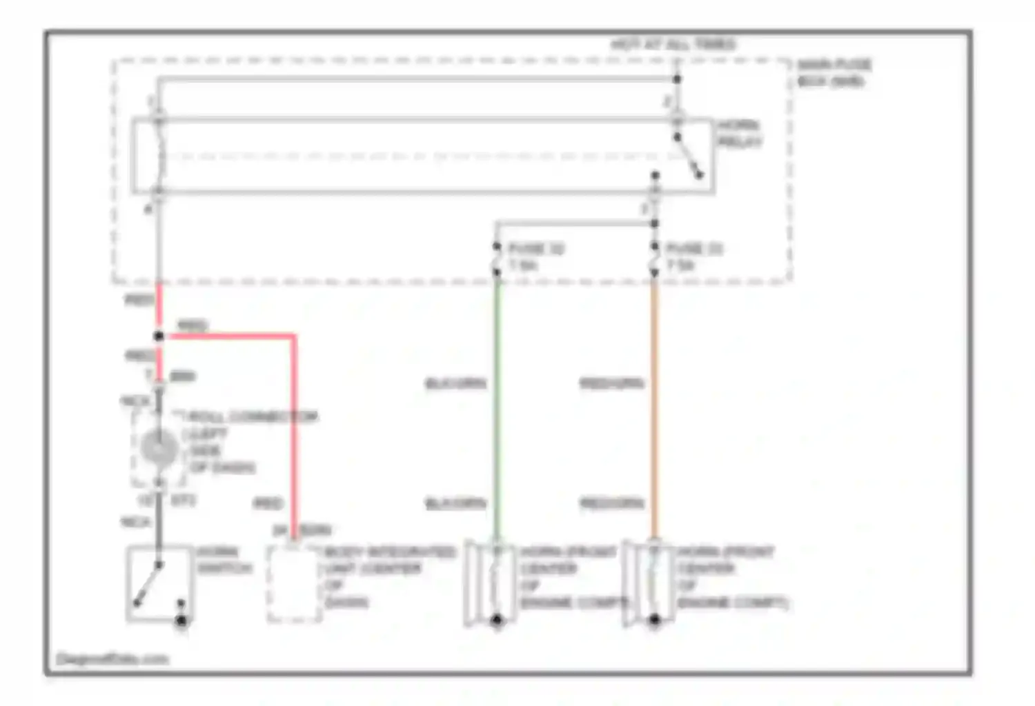 Legacy Subaru BM/BR (2009-2012): Horn circuit